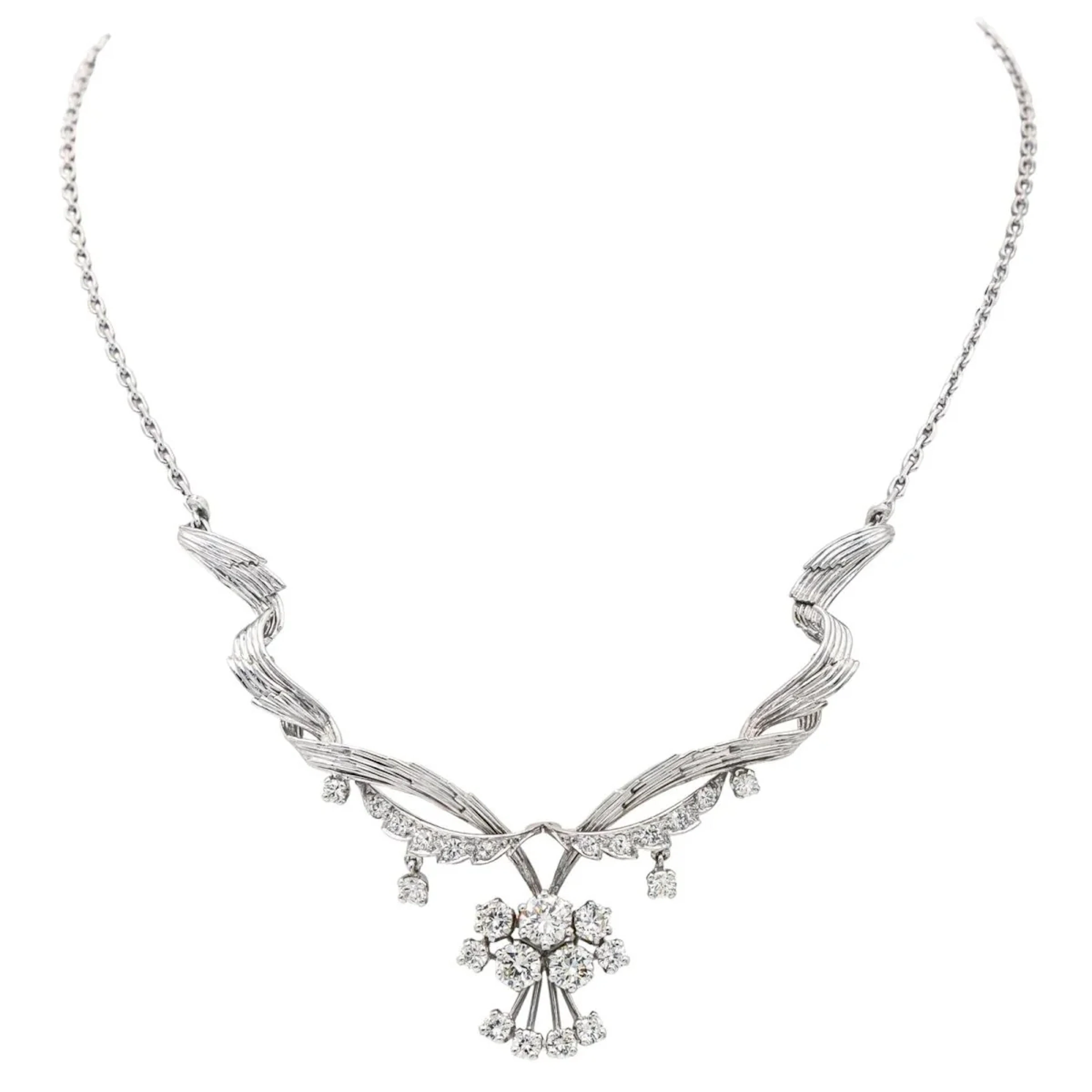 Collier Chaîne en or blanc et diamants