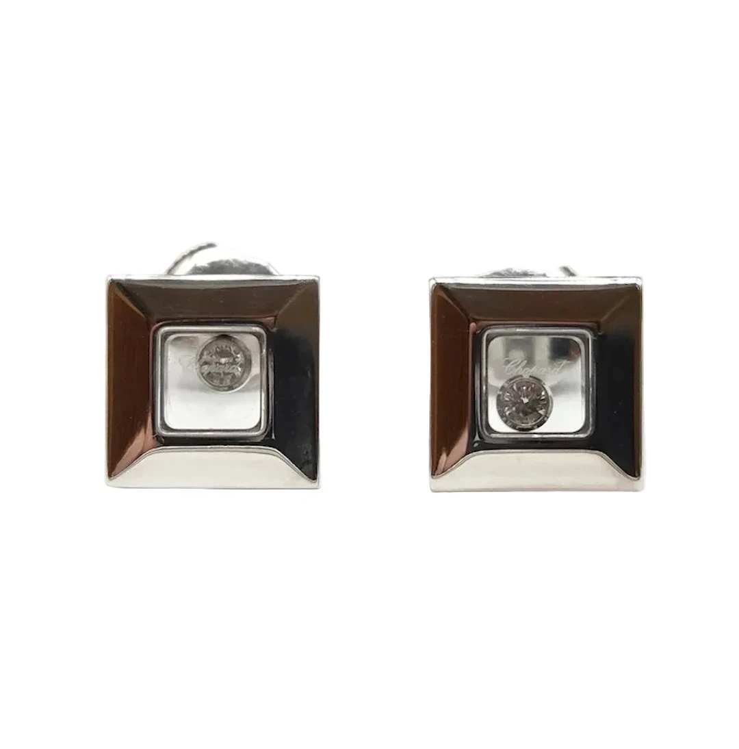 CHOPARD "Happy Diamonds" Earrings in White Gold and Diamonds