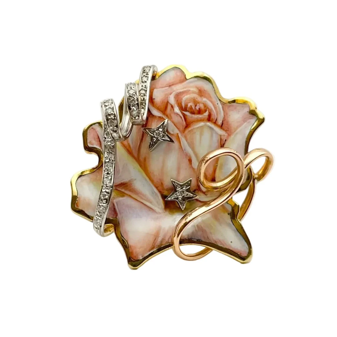 RIVALTA Cocktail Ring in white gold, yellow gold, rose gold, Enamel