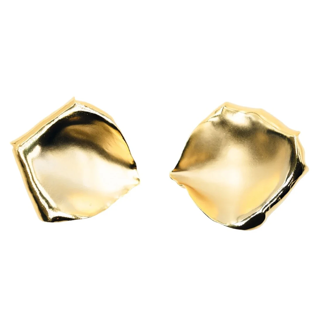 JAR "Petals" clip-on earrings in aluminum and yellow gold