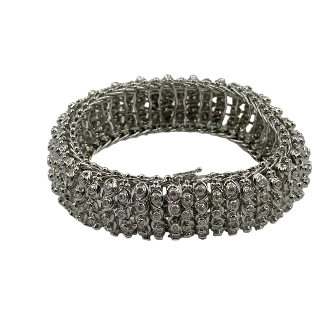 Bracelet flexible in white gold and diamonds