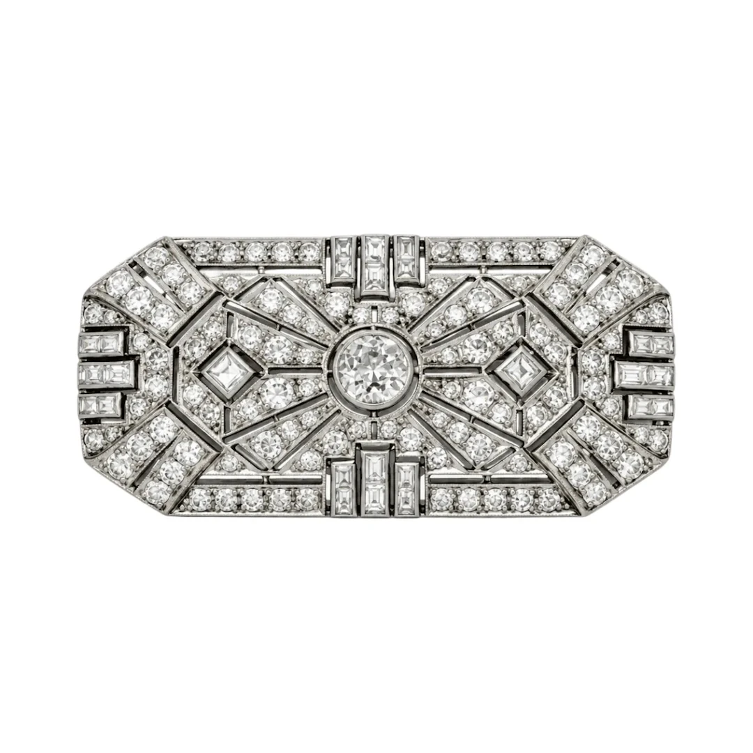 Platinum and Diamond Brooch