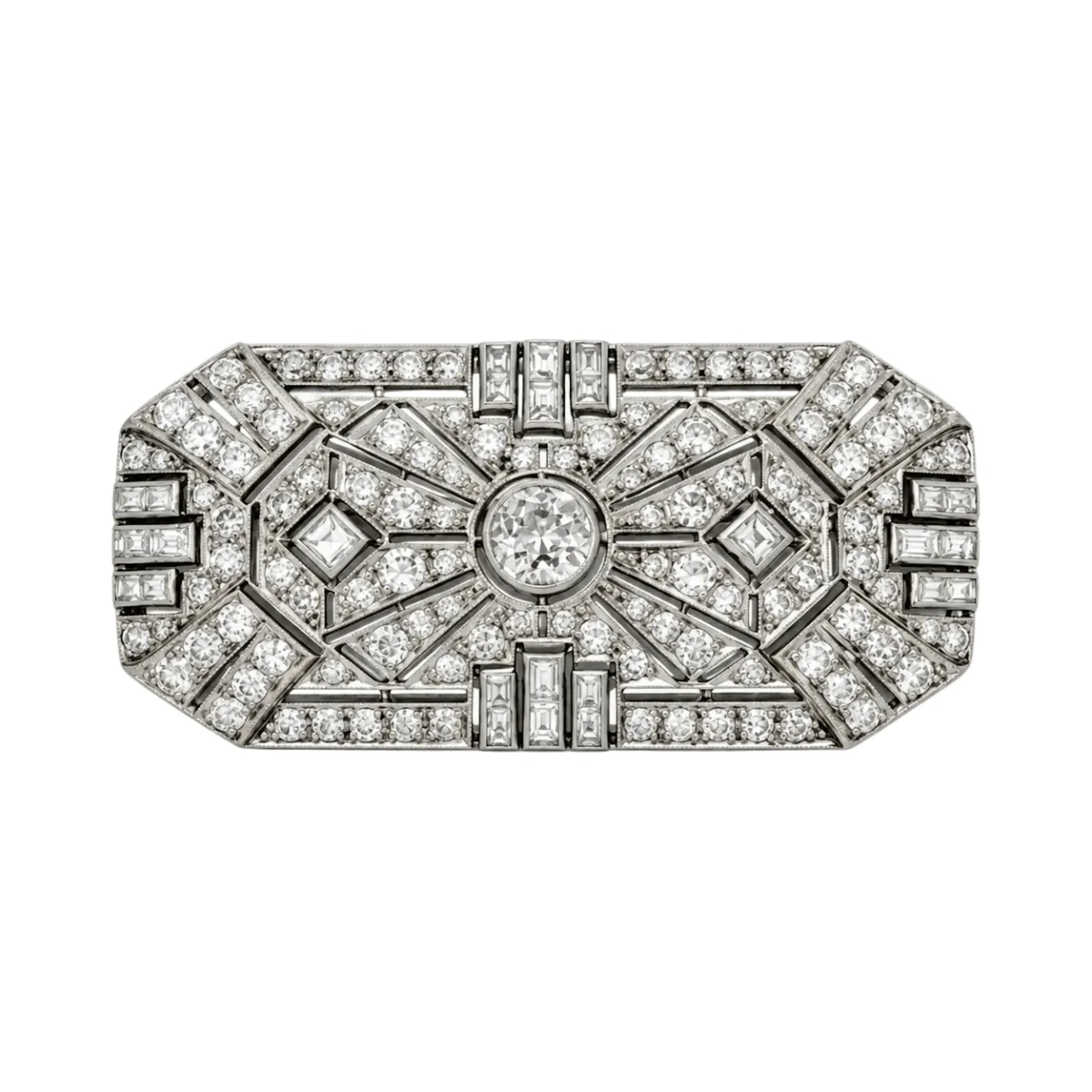 Platinum and Diamond Brooch