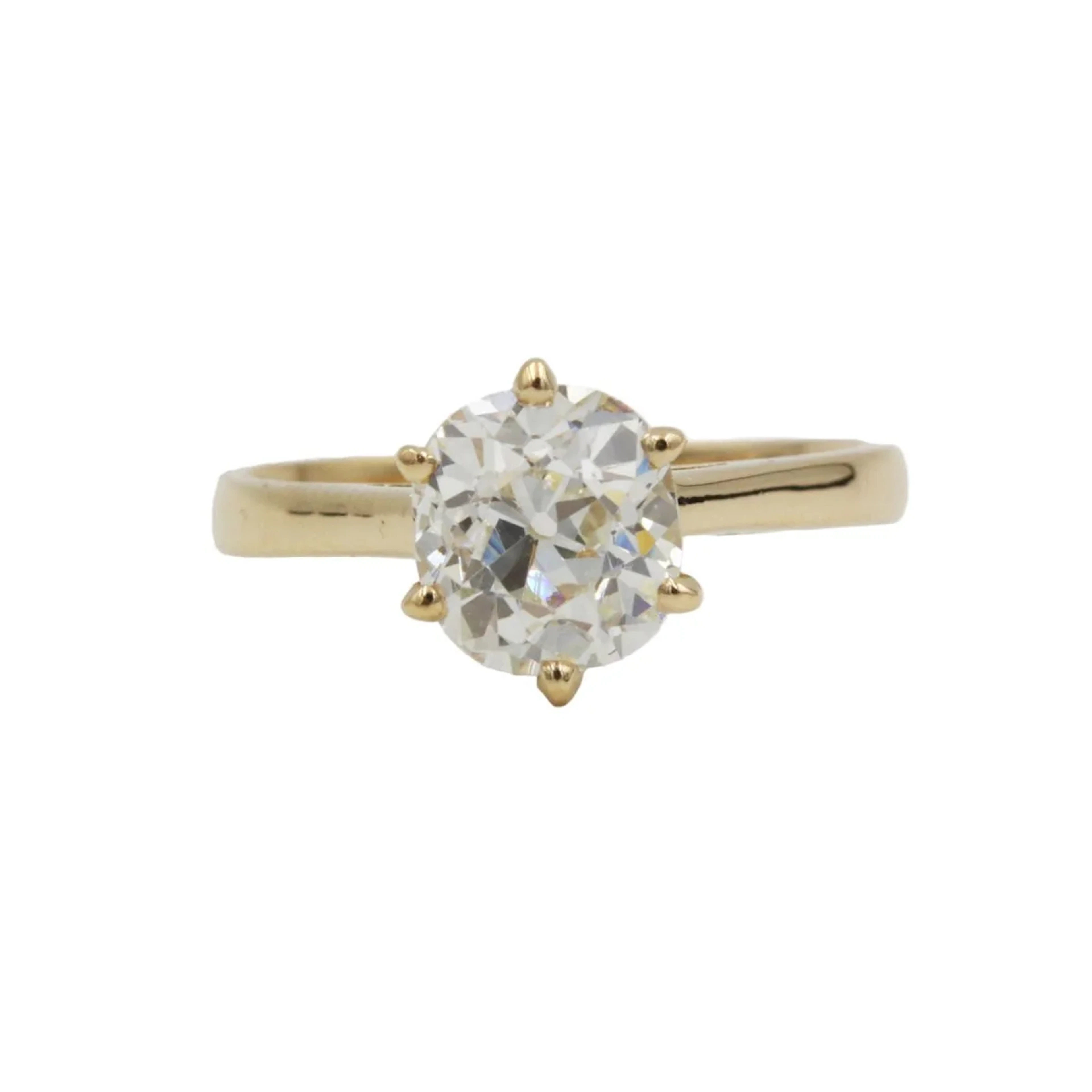 Ring Solitaire in yellow gold and diamond