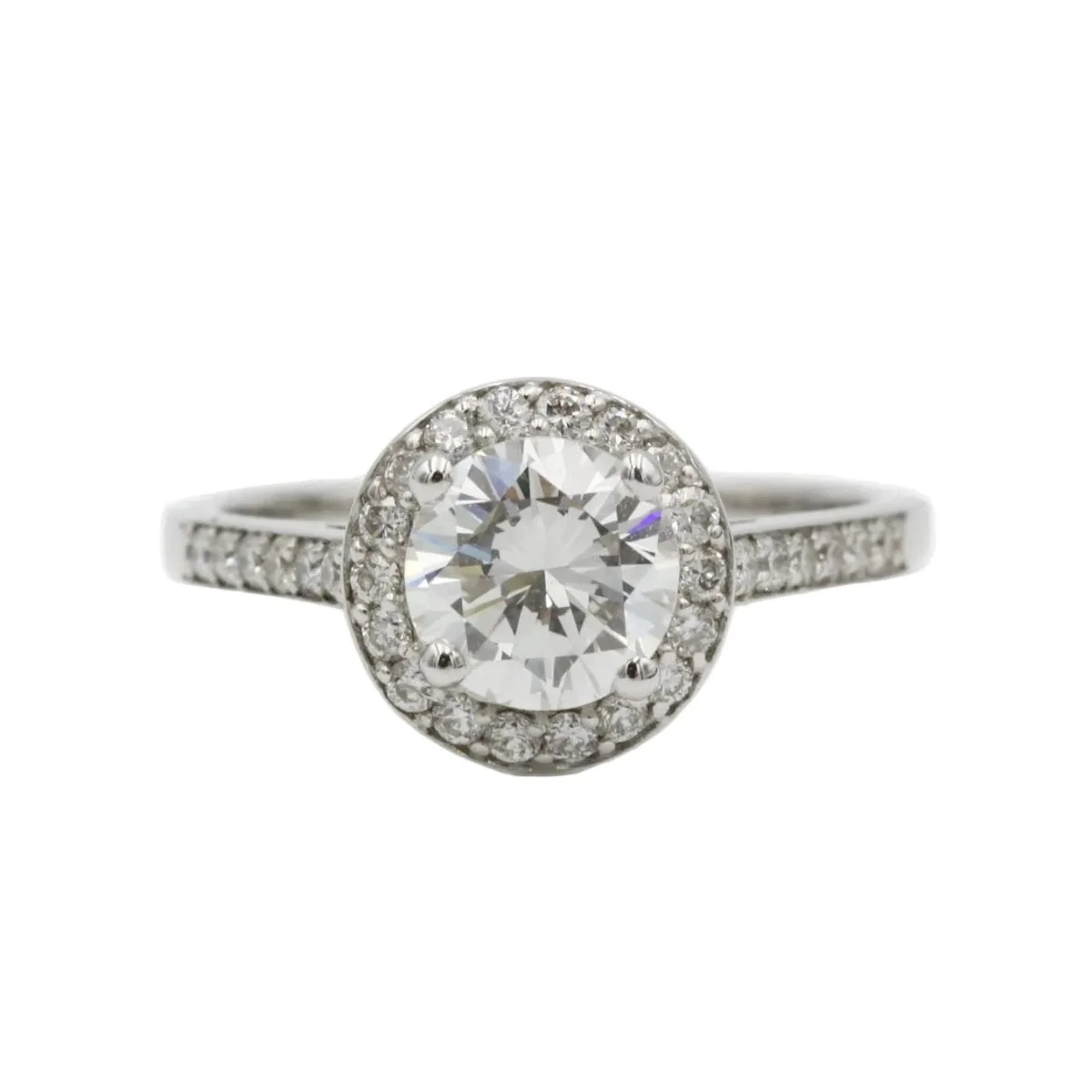White Gold Solitaire Ring with Diamonds