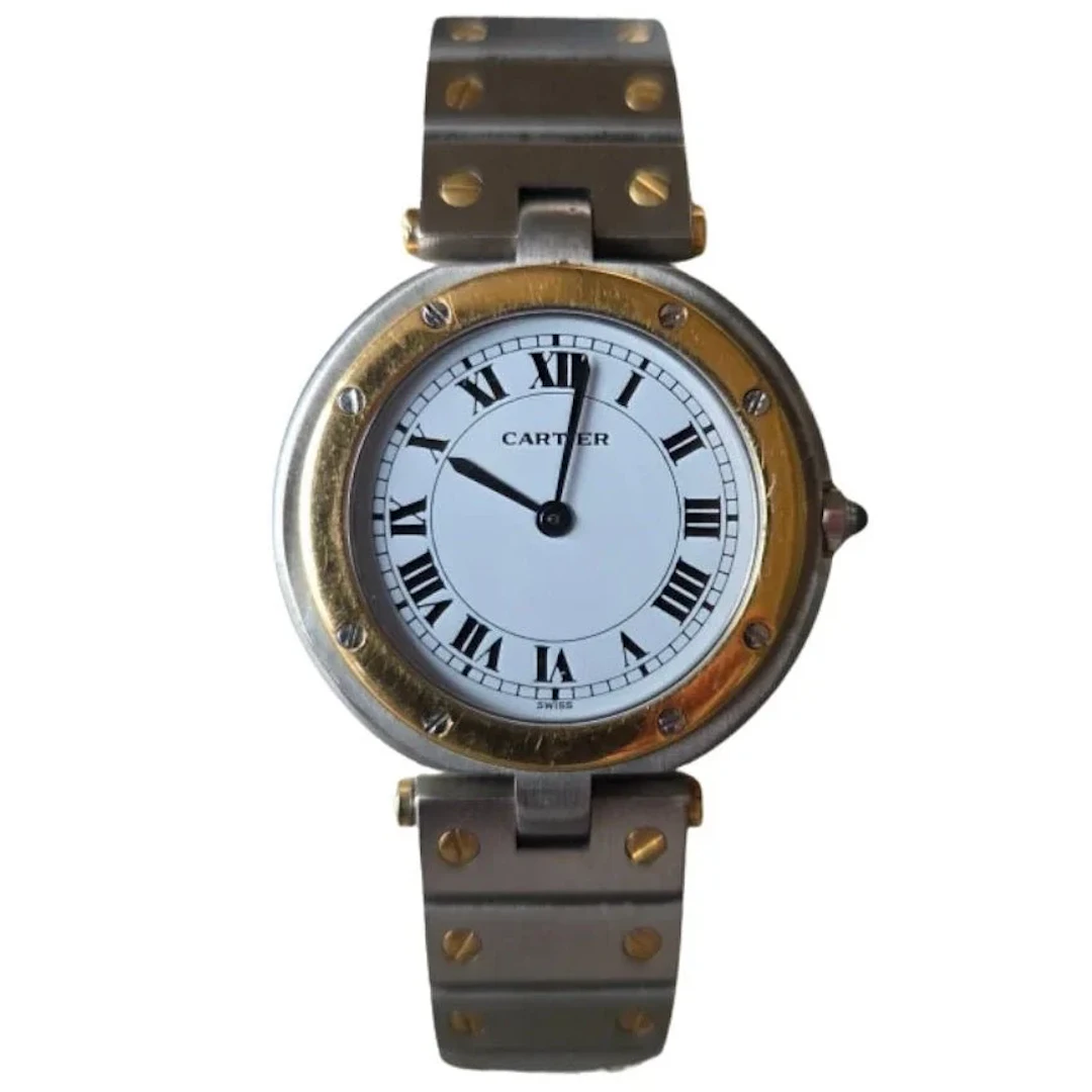 CARTIER "Santos Vendôme" watch in yellow gold and stainless steel