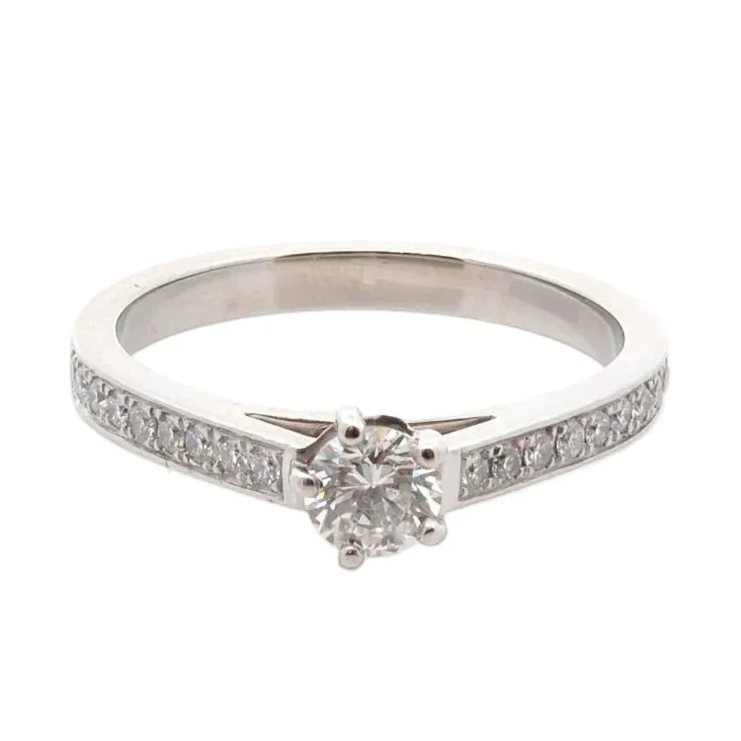 Ring Solitaire CHAUMET in paltinium and diamonds