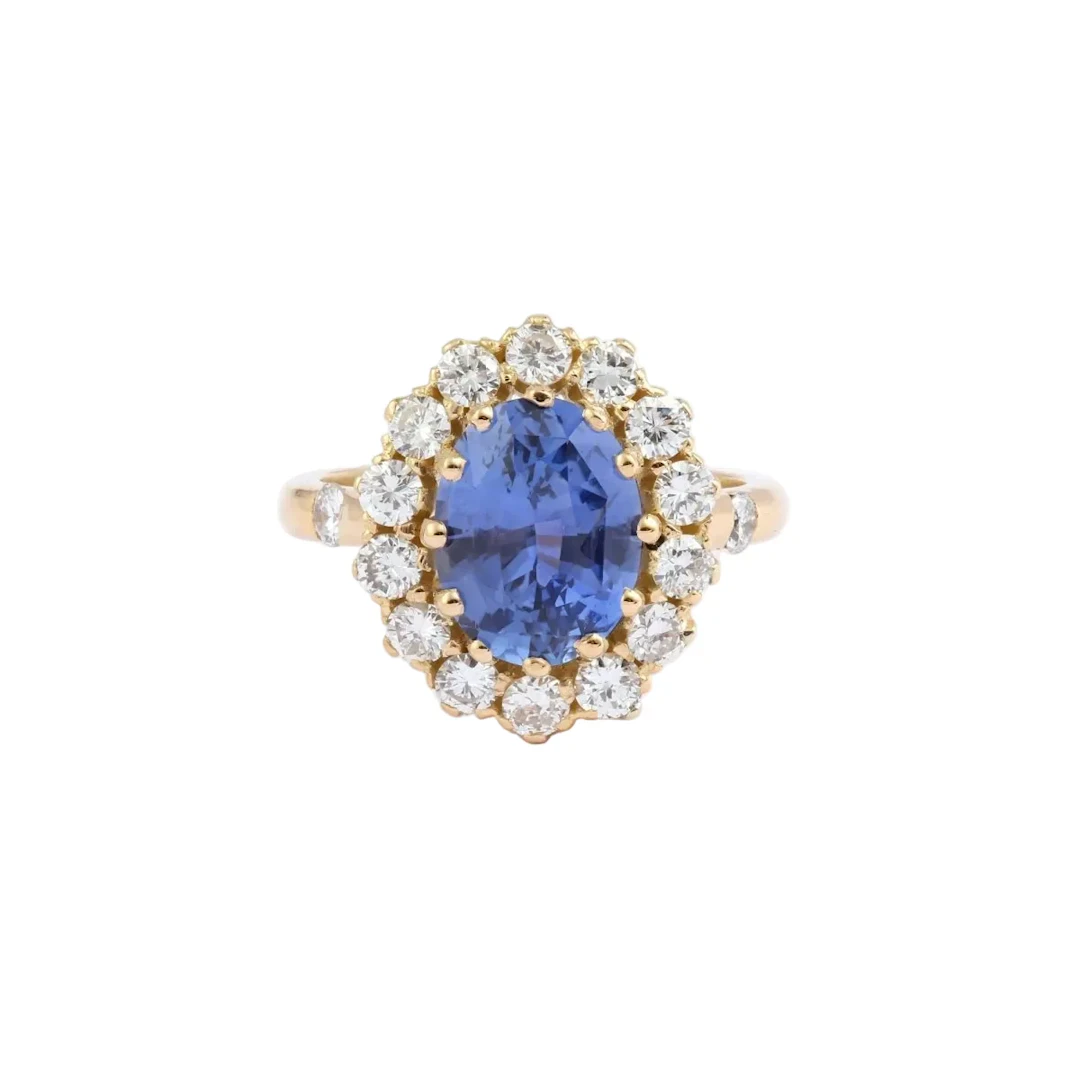 Ring Pompadour in yellow gold, sapphire and diamonds
