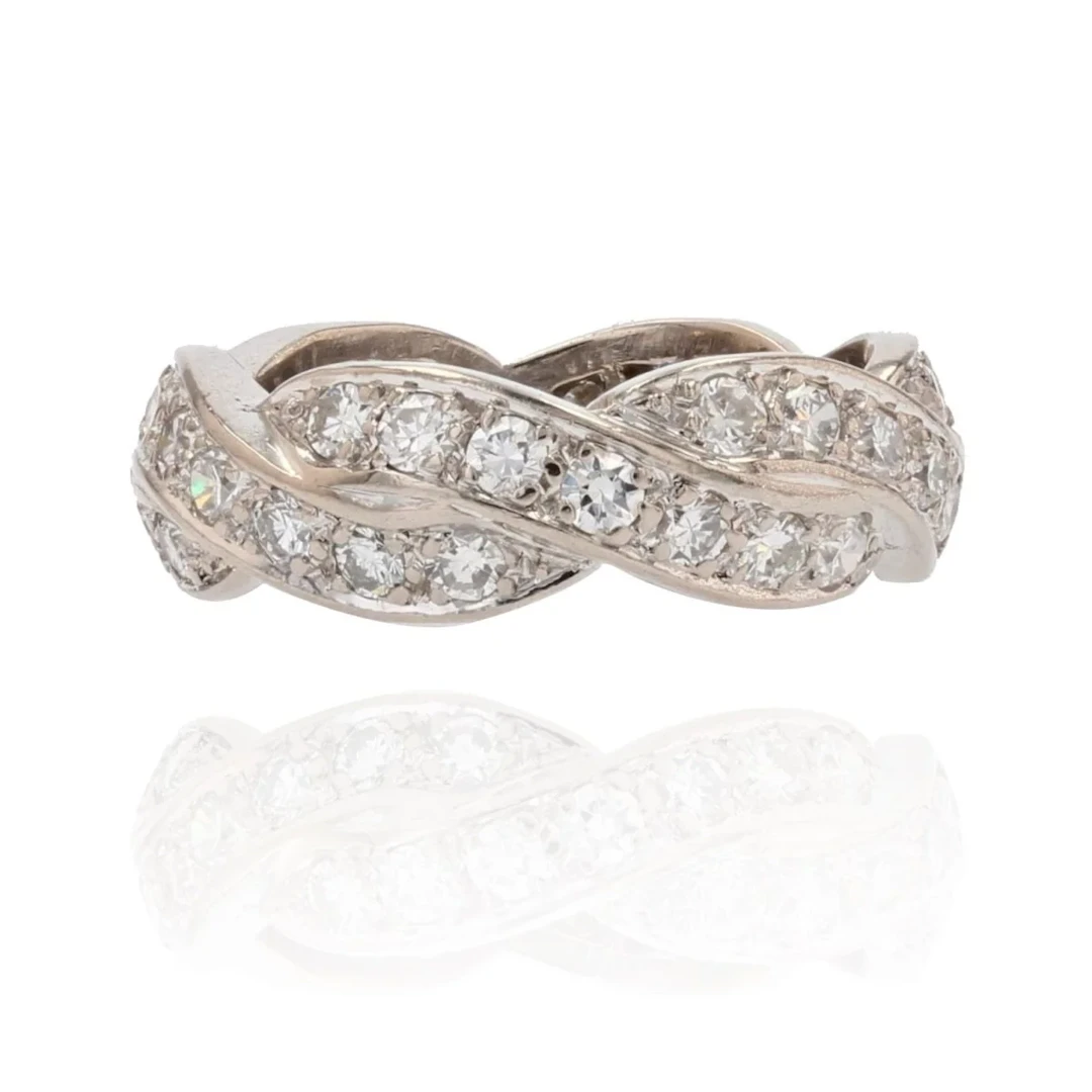 White Gold and Diamond Wedding Band