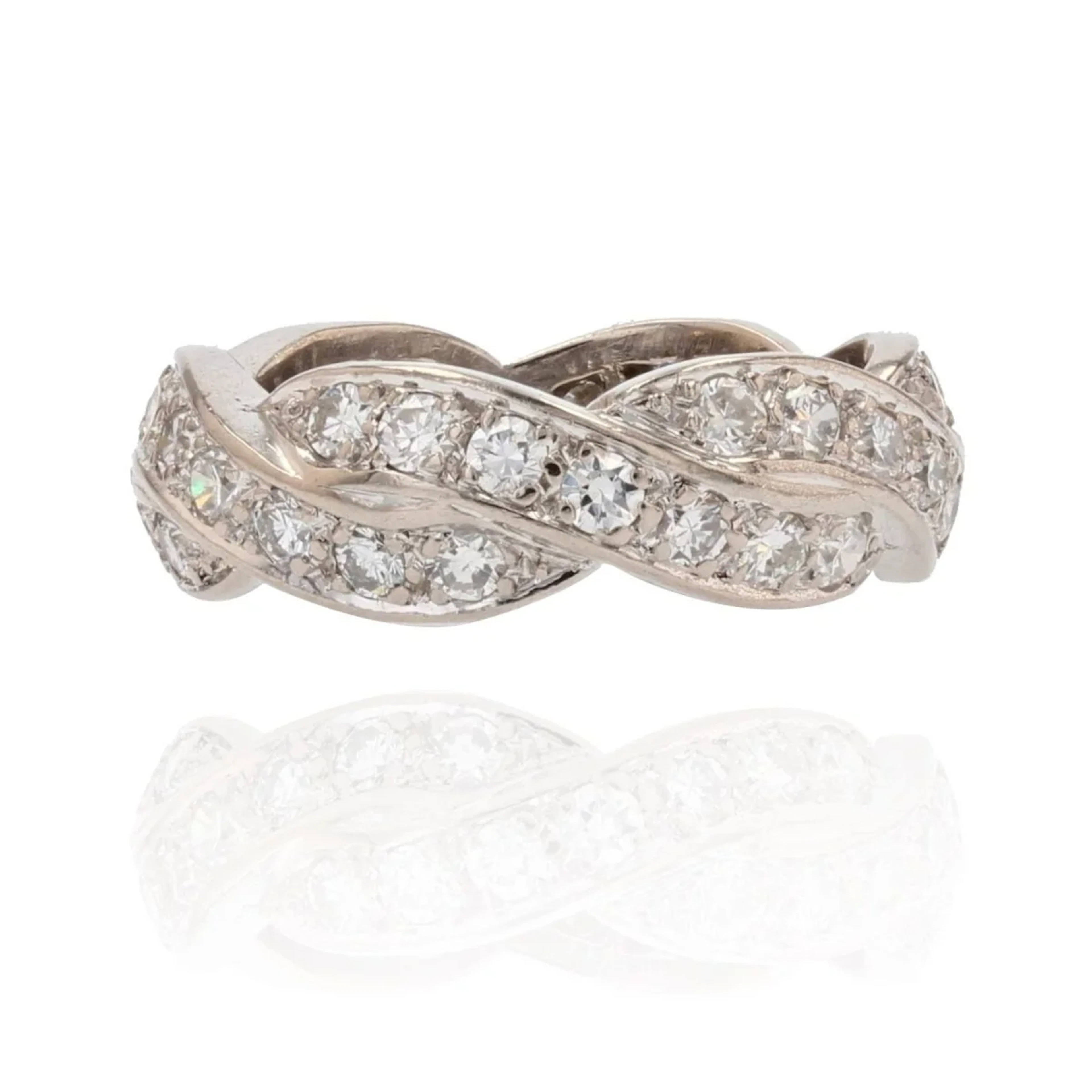 White Gold and Diamond Wedding Band