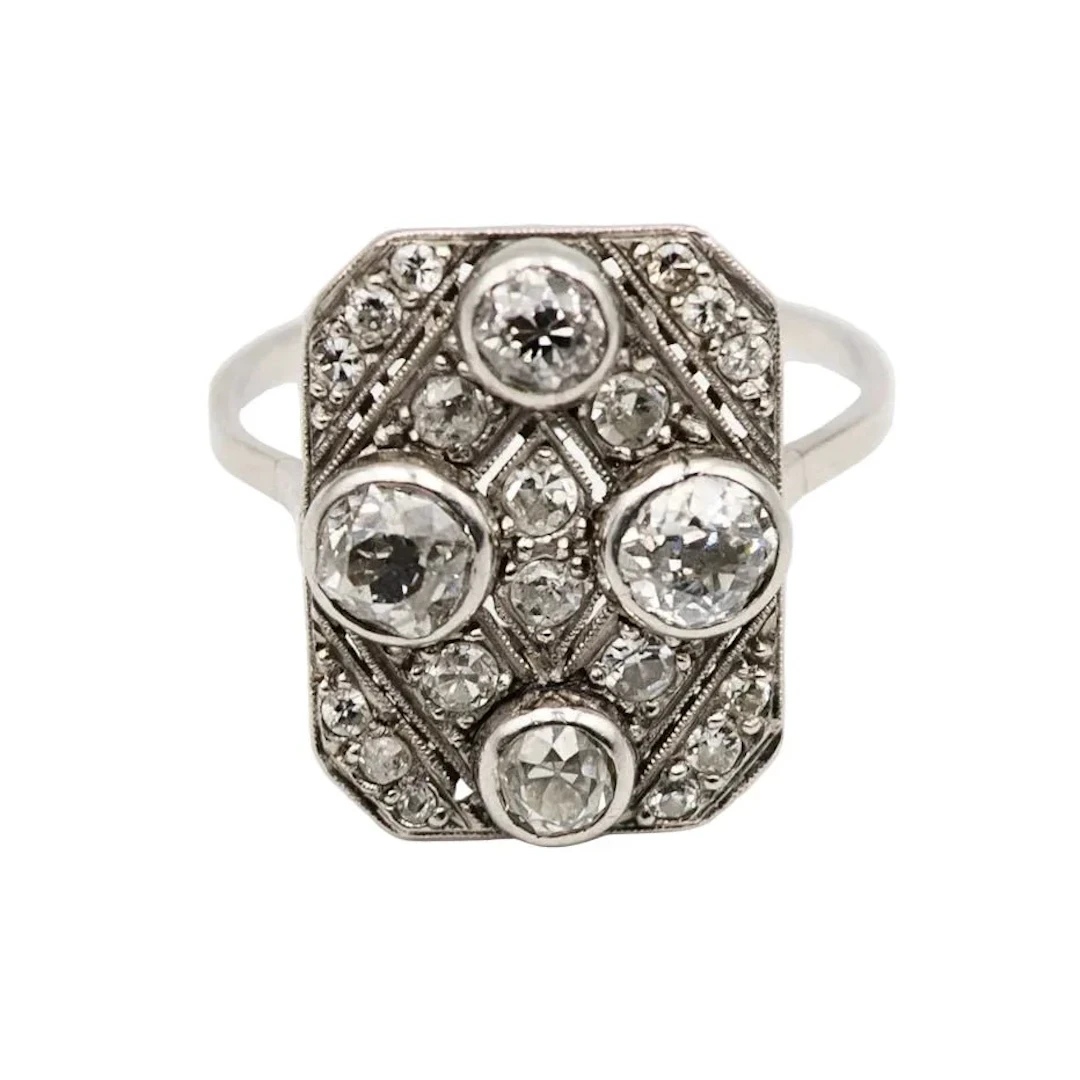 Platinum and diamond ring