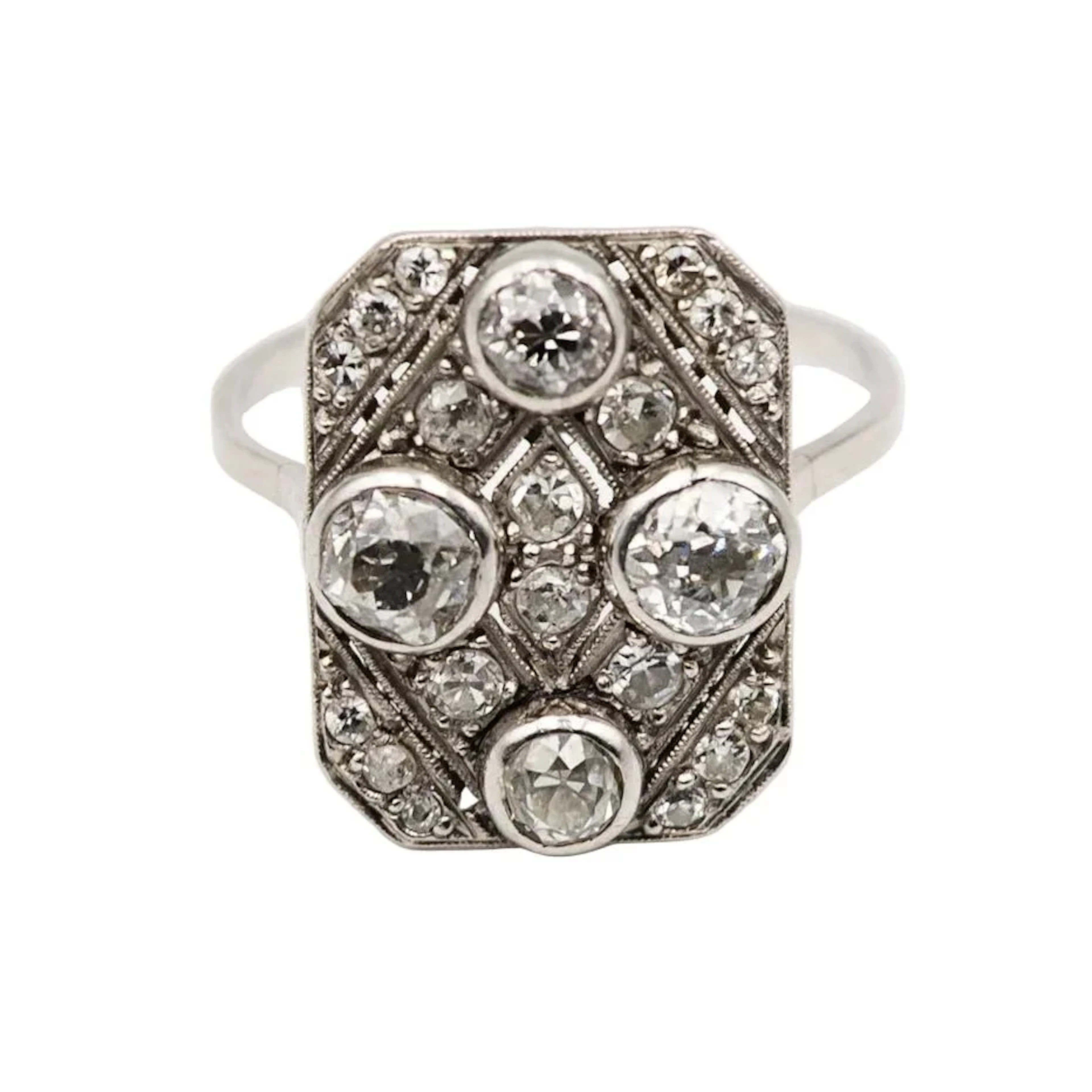 Platinum and diamond ring