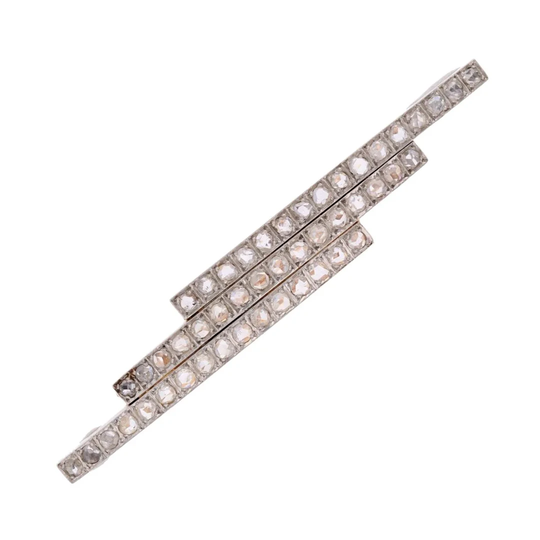 Brooch Pin in Yellow gold, Platinum and Diamonds