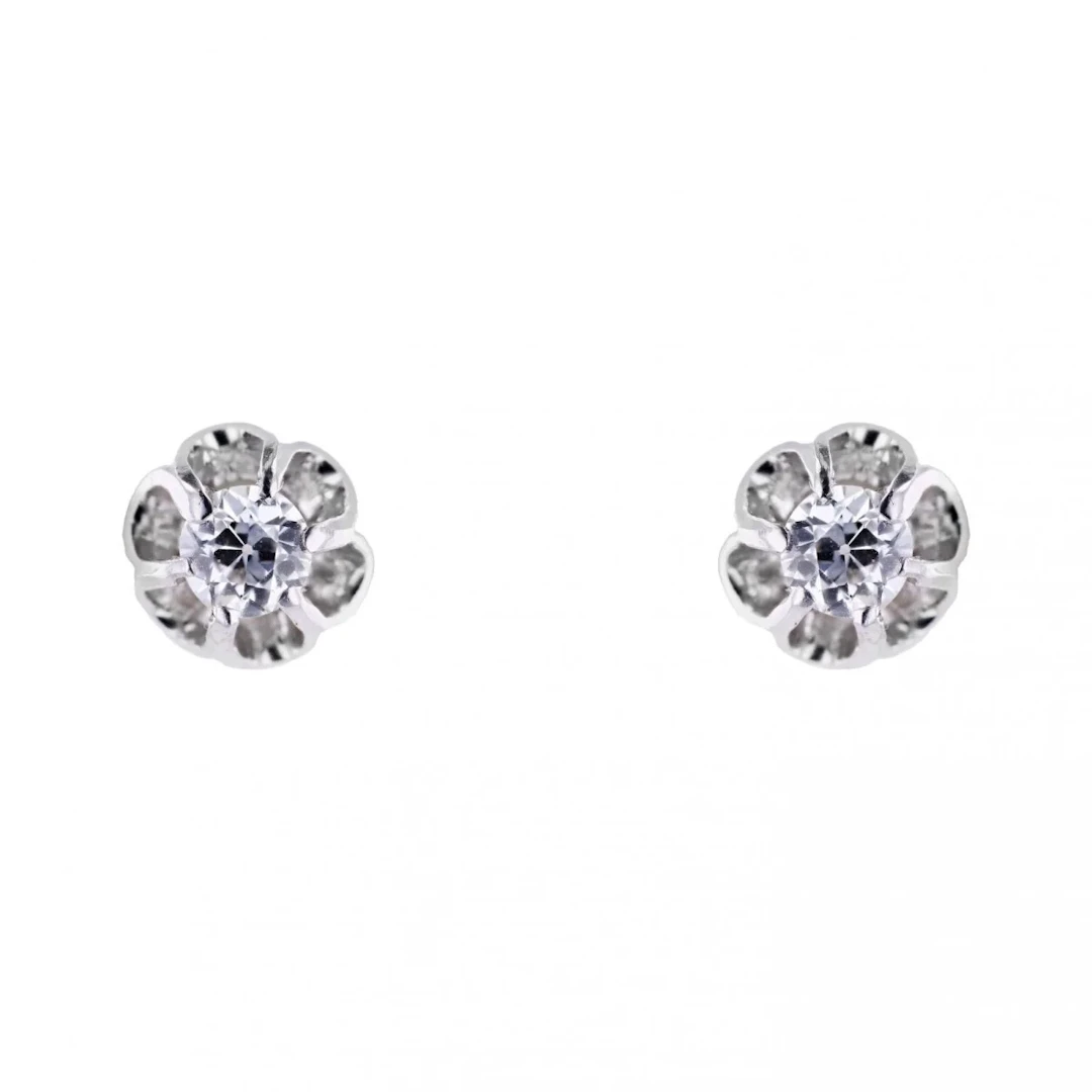 Earrings Fleas in white gold and diamonds