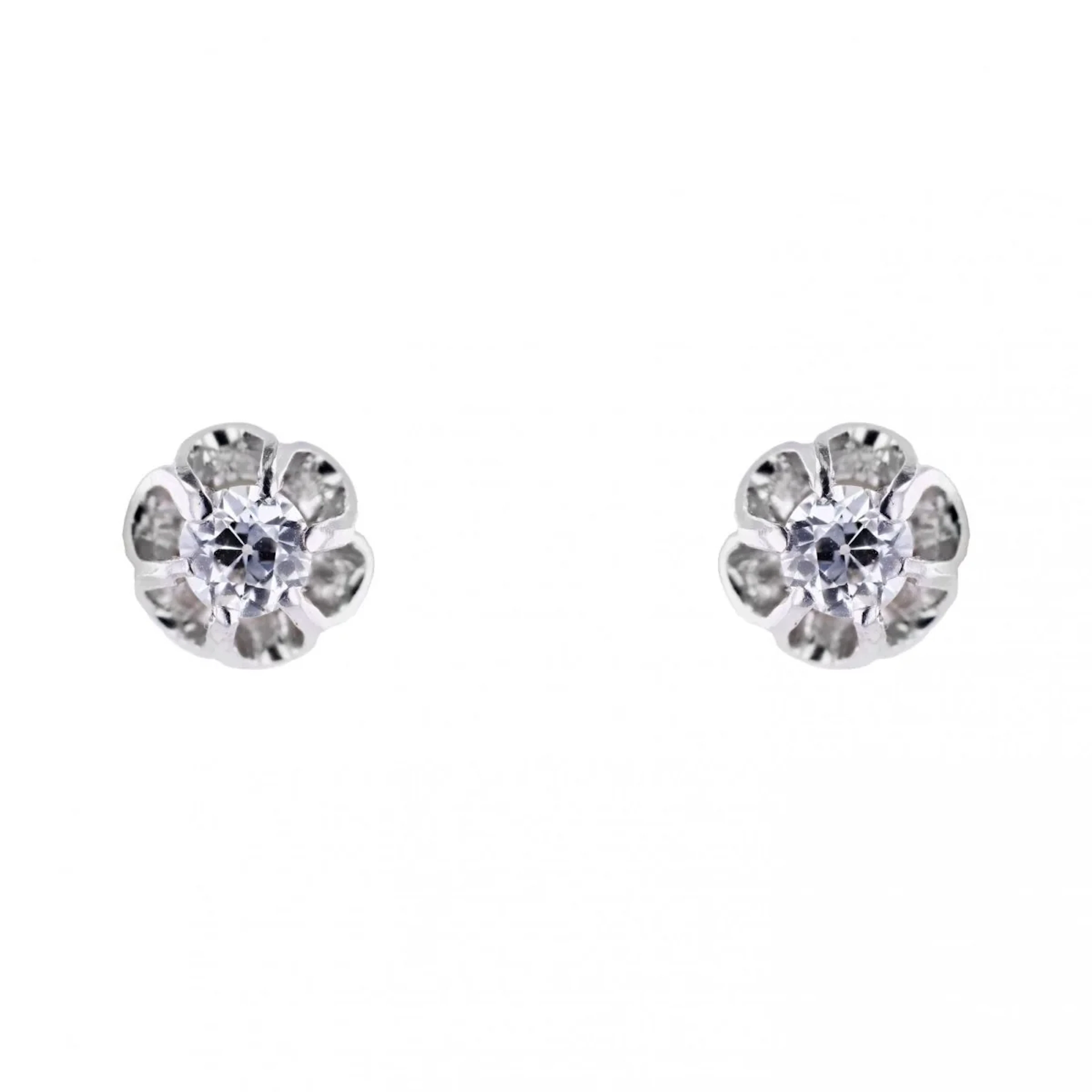 Earrings Fleas in white gold and diamonds
