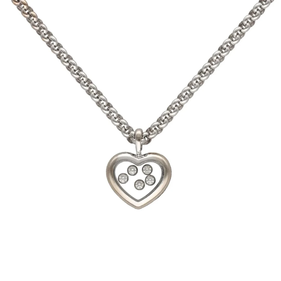 Necklace CHOPARD "Happy Diamonds" pendant in white gold and diamonds