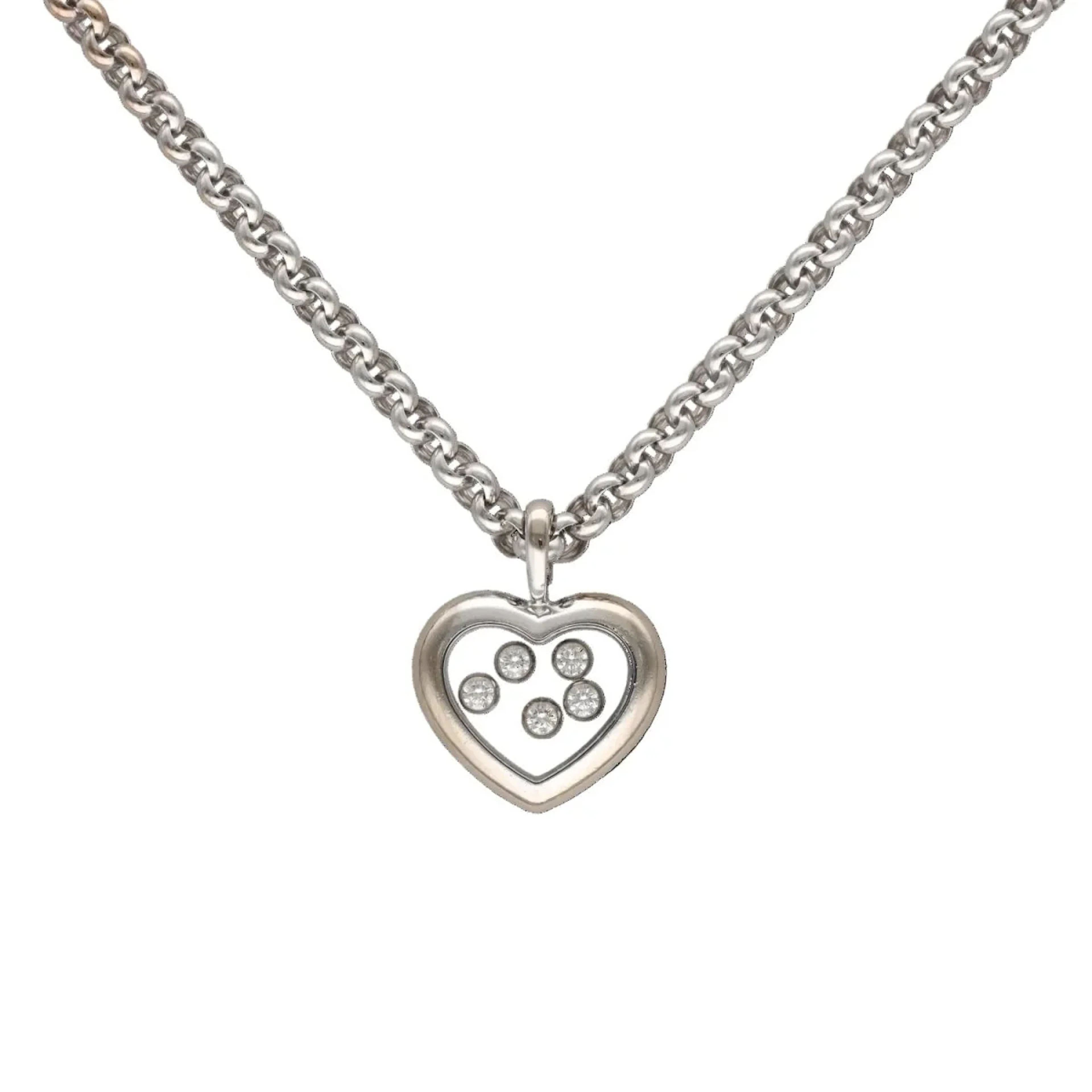 Necklace CHOPARD "Happy Diamonds" pendant in white gold and diamonds