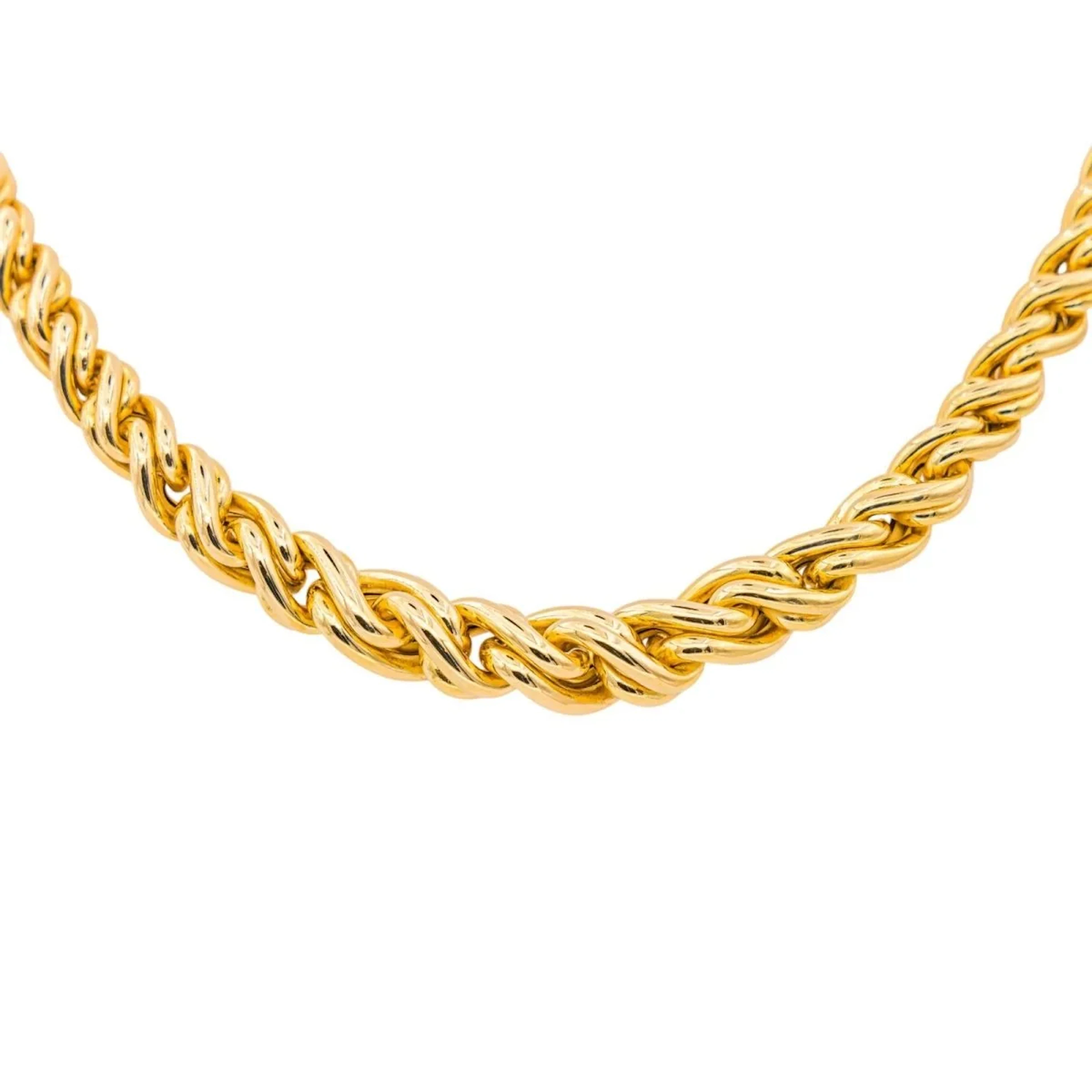 Necklace CAPLAIN mesh in yellow gold and sapphire