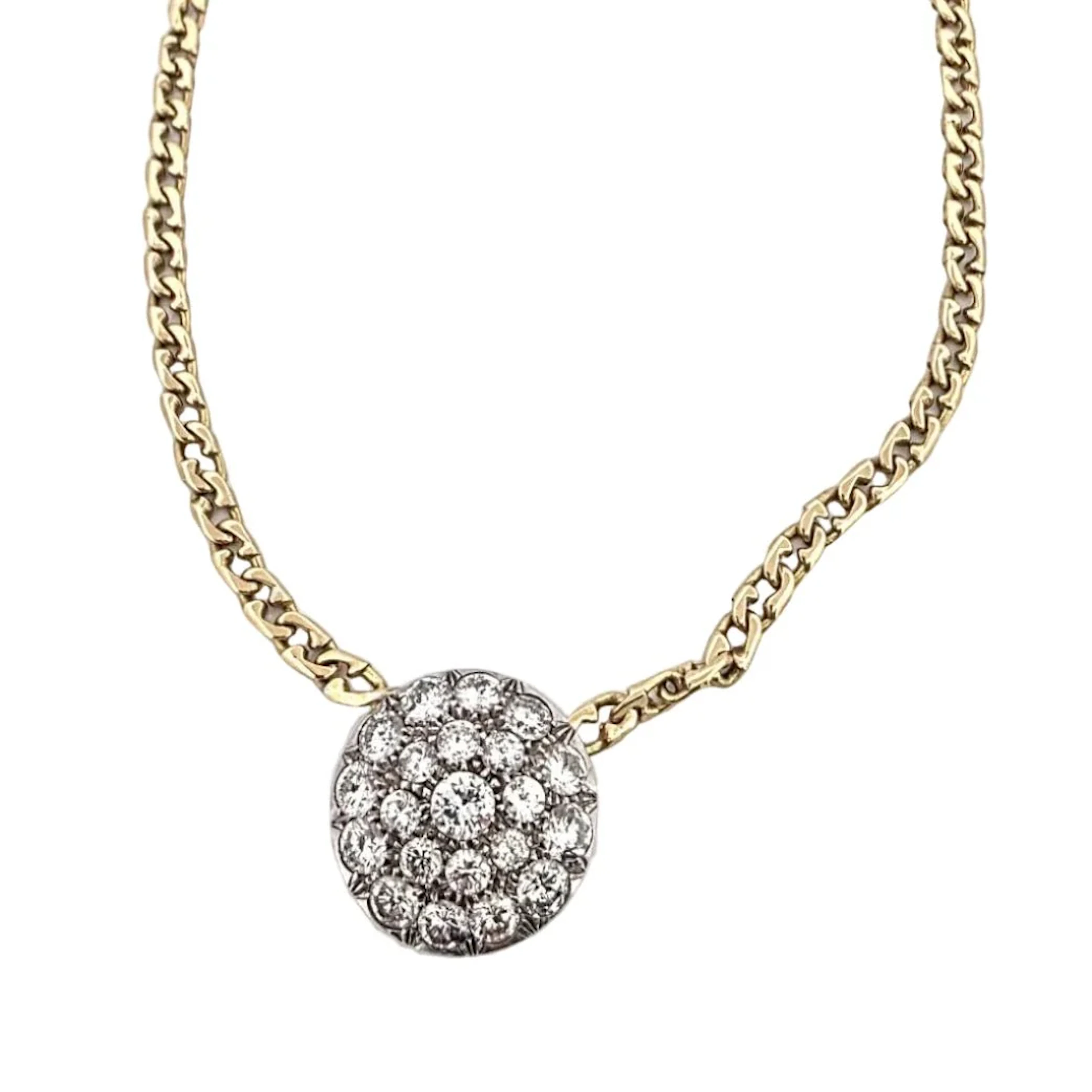 Necklace Pendant in White gold, Yellow gold and Diamonds