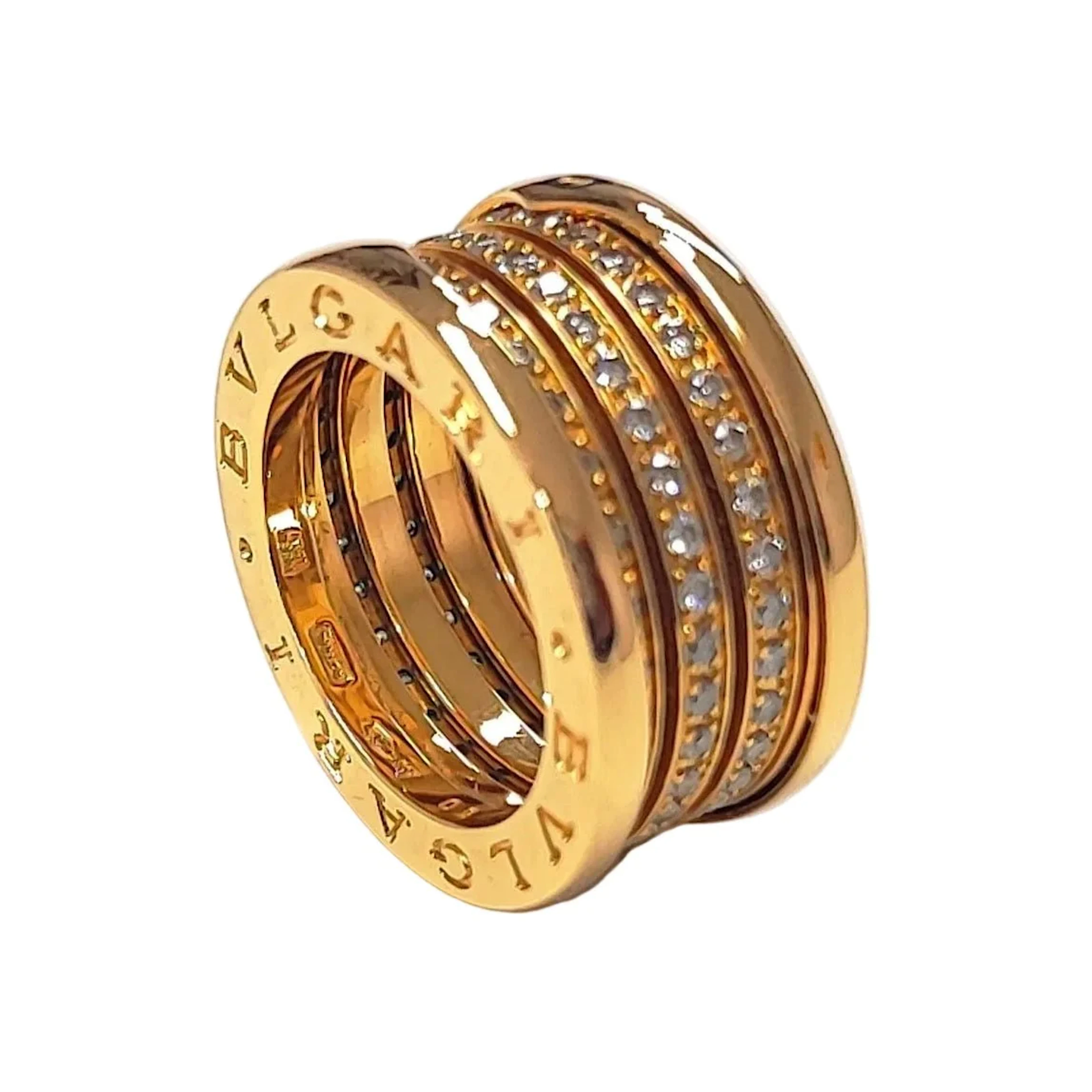 BULGARI "B.Zero1" Band Ring in Yellow Gold and Diamonds