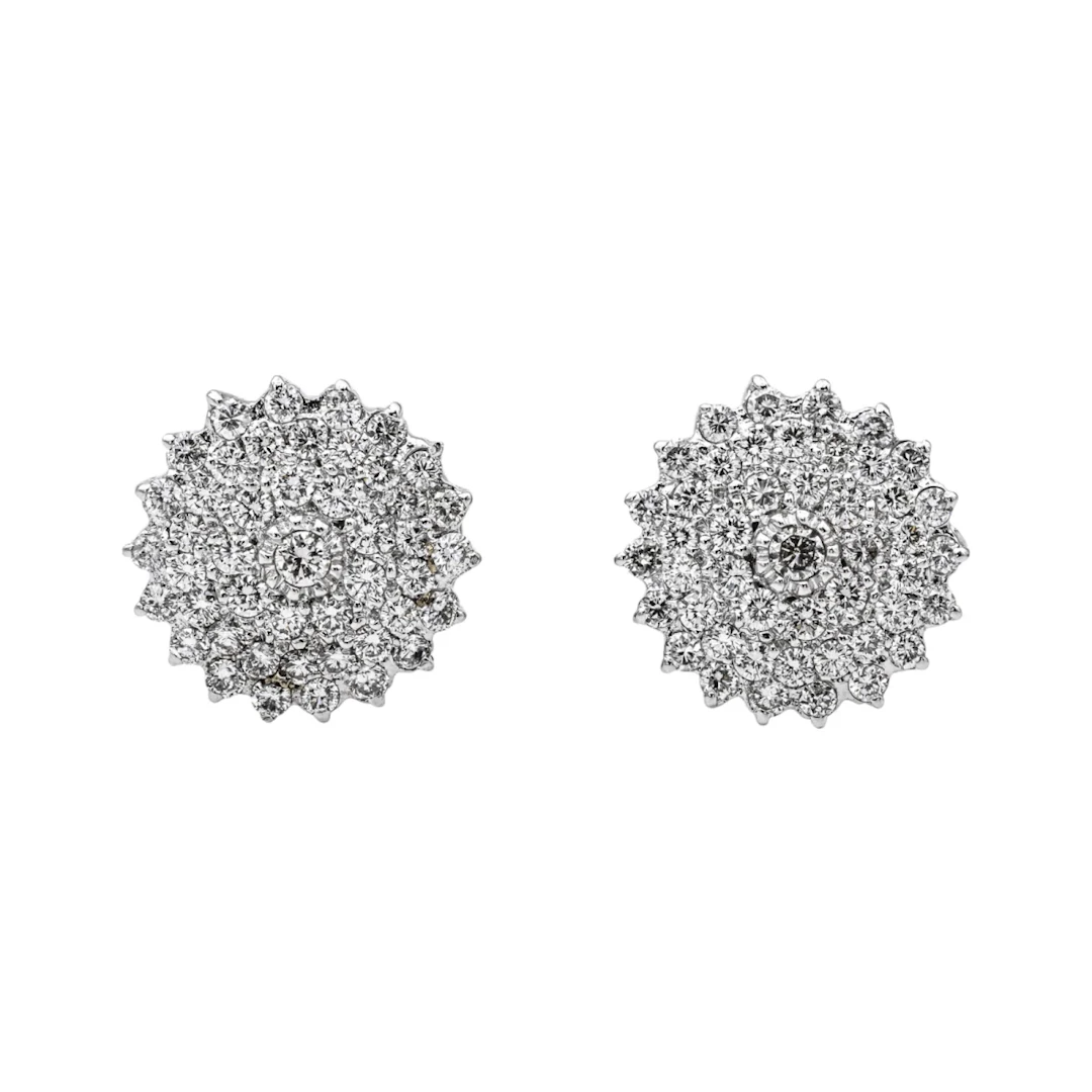 Puces earrings in white gold and diamonds