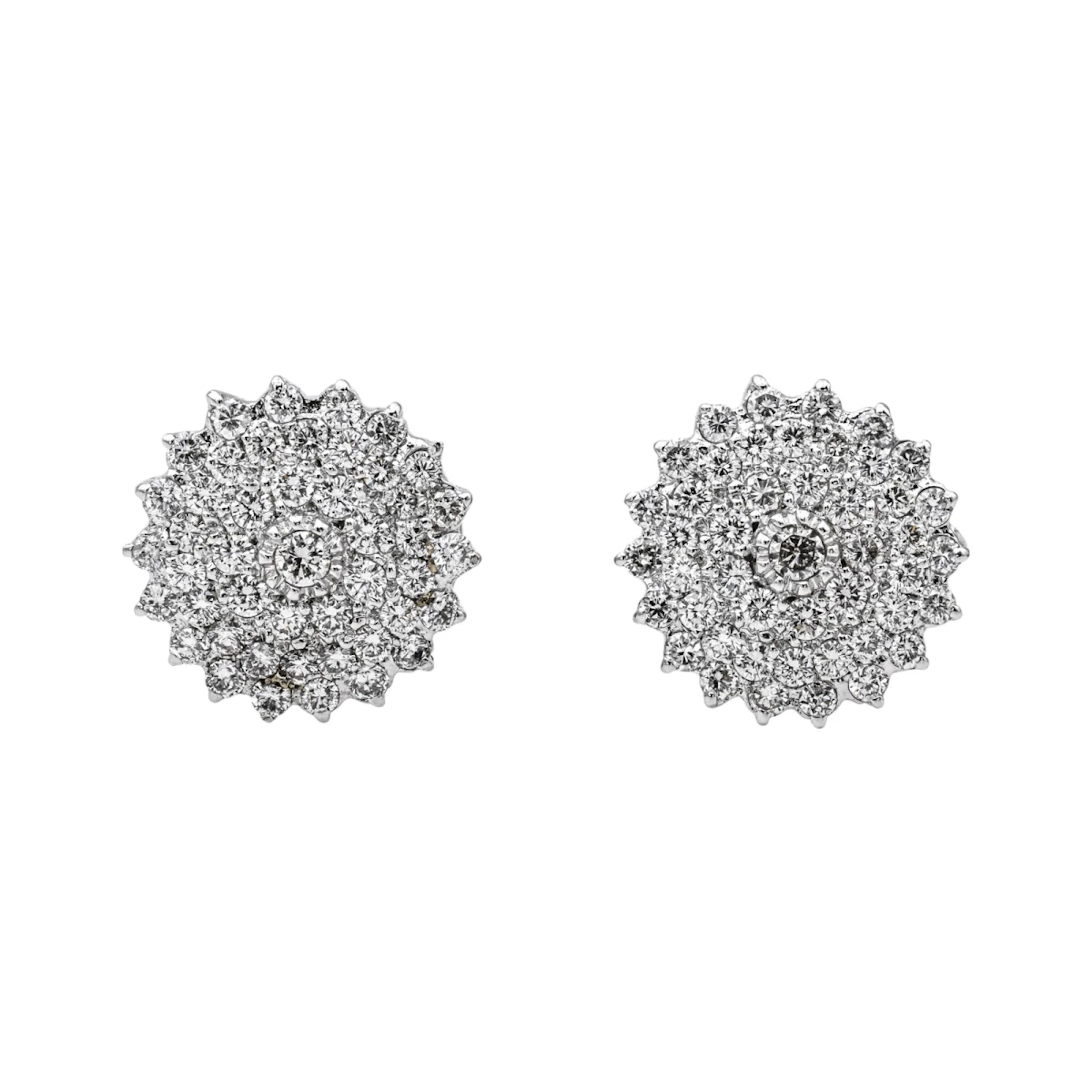 Puces earrings in white gold and diamonds