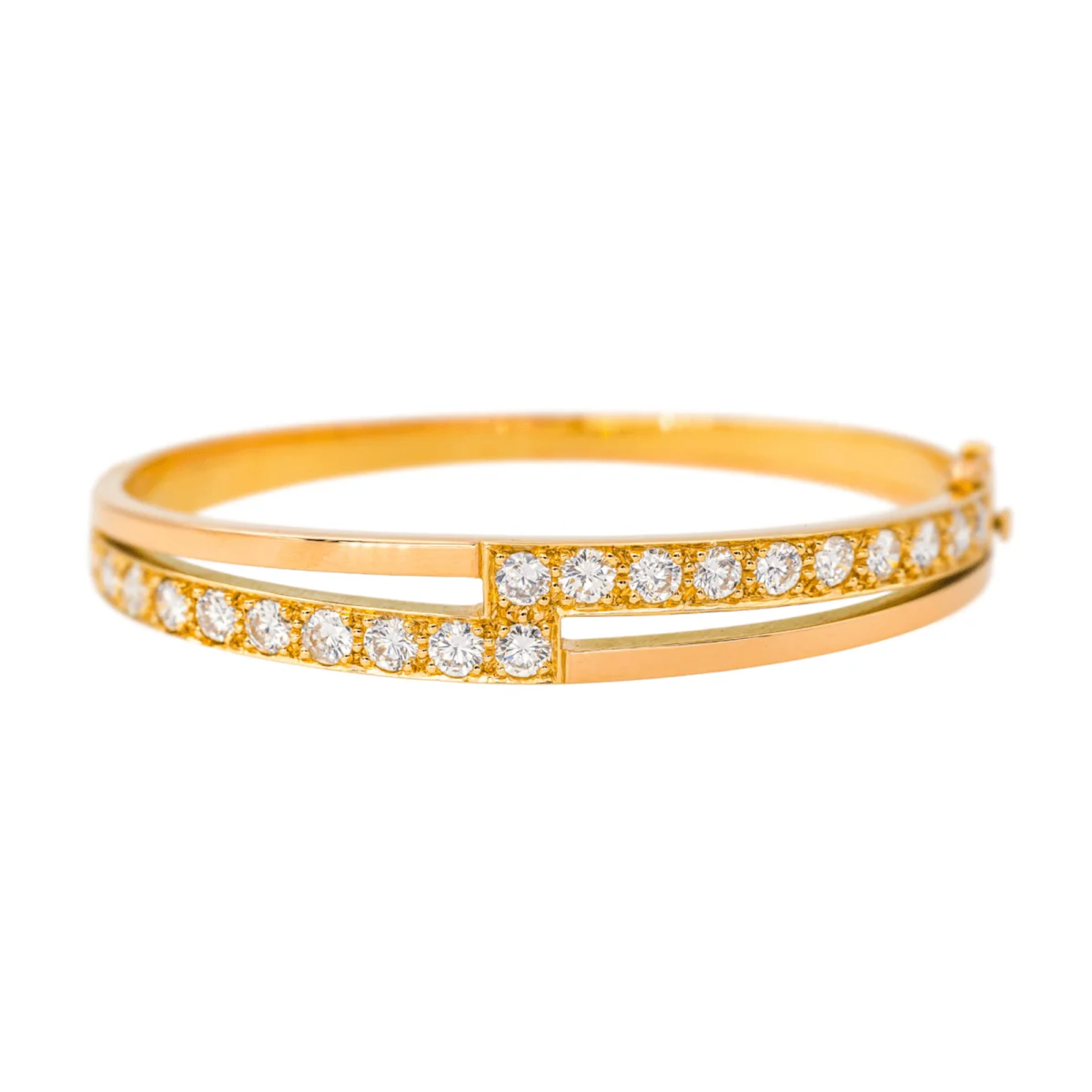 Bracelet Jonc in yellow gold and diamonds