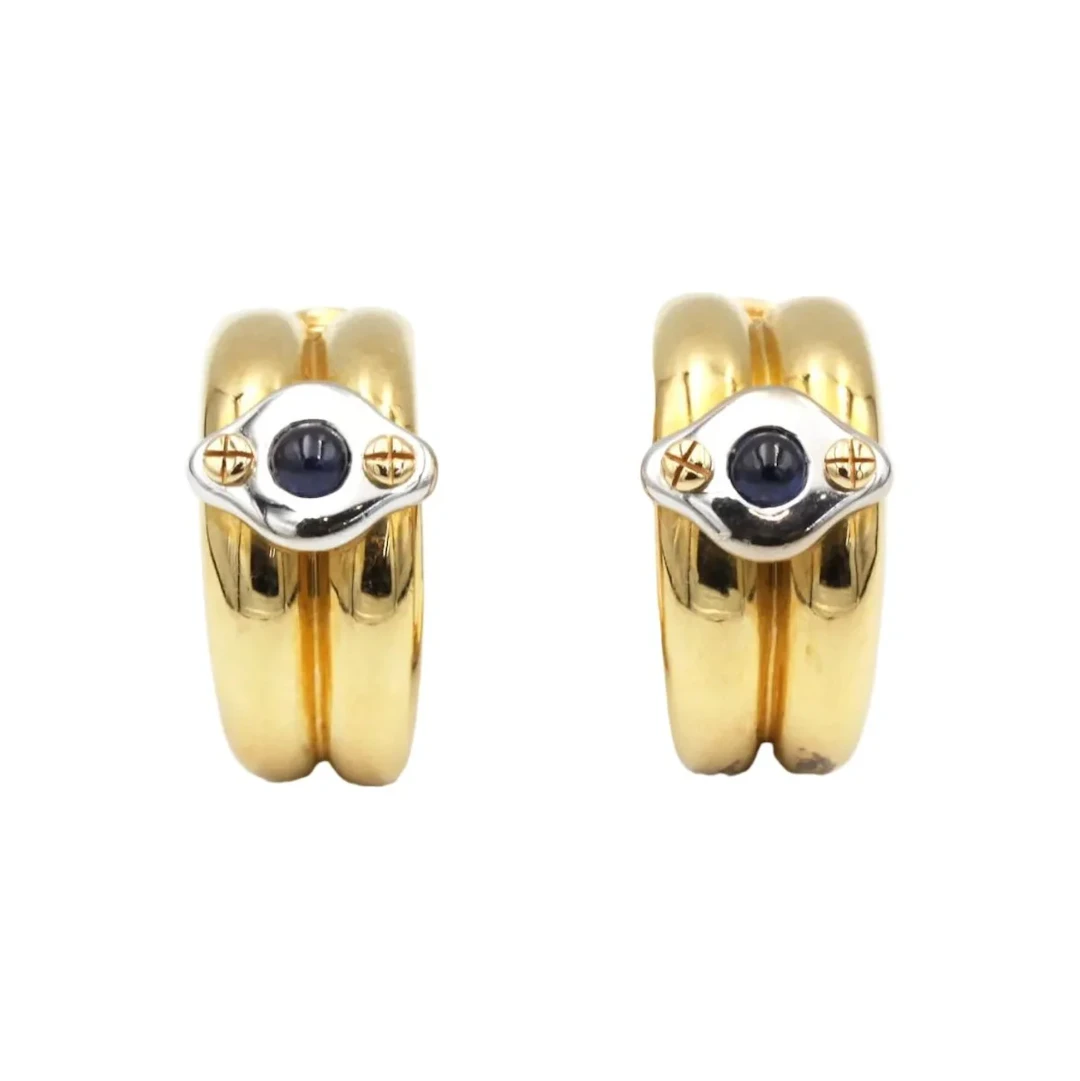CHAUMET Clip-On Earrings in white gold, yellow gold, and sapphires