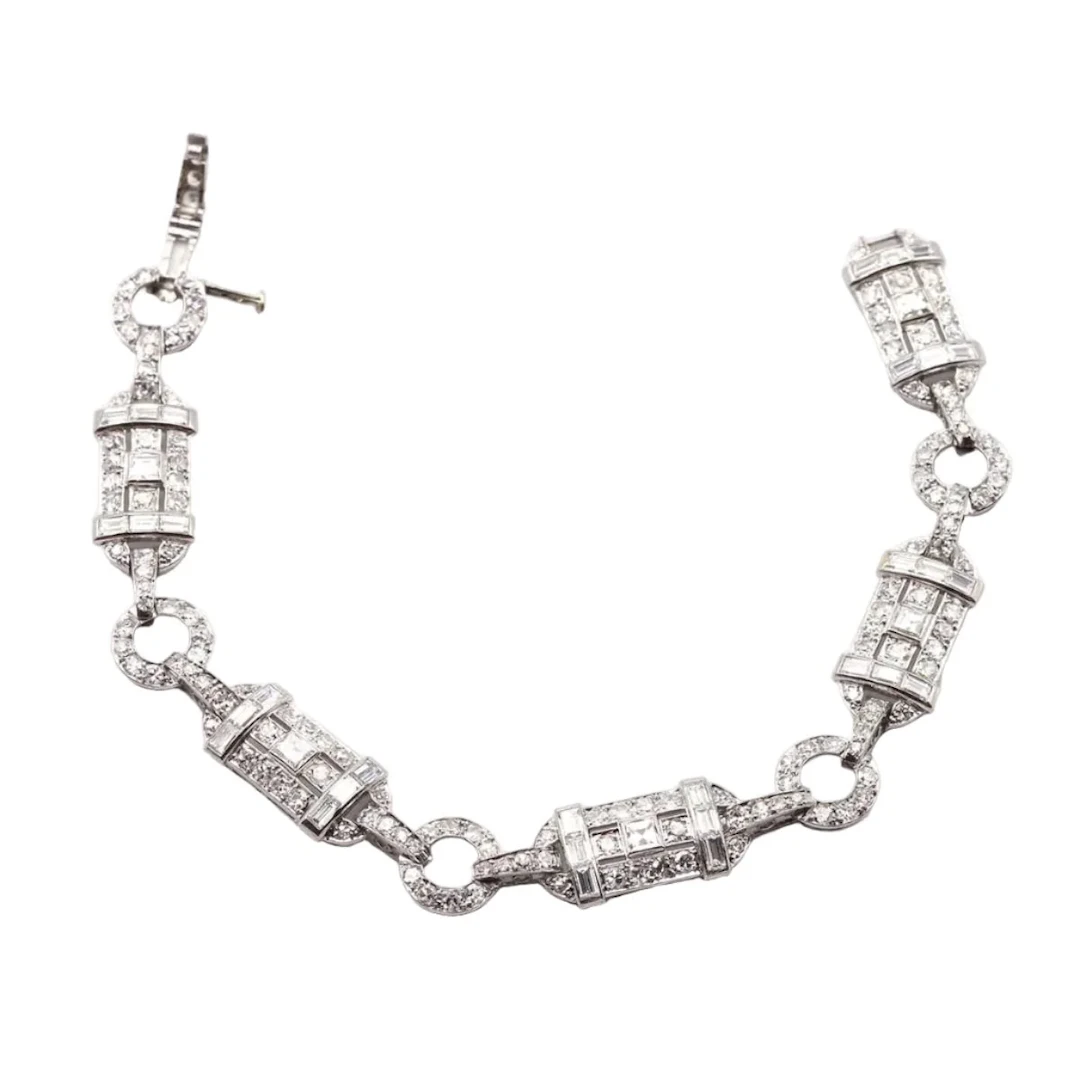 Bracelet en platine et diamants