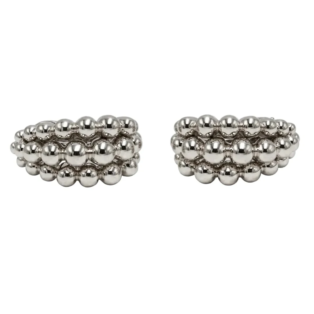 BOUCHERON "Grains de raisin" Clip-On Earrings in White gold