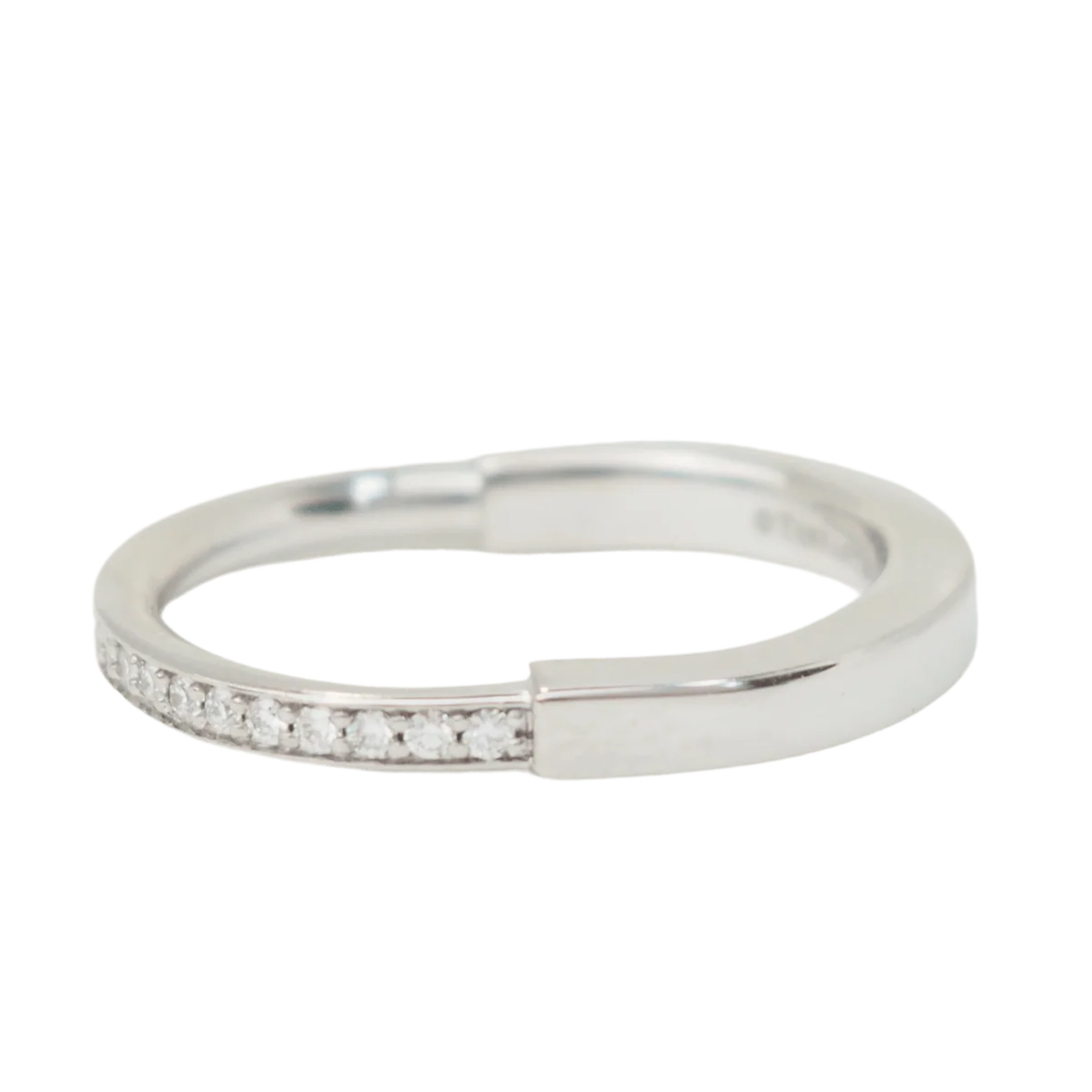 TIFFANY & CO. "Lock" Ring in White Gold and Diamonds