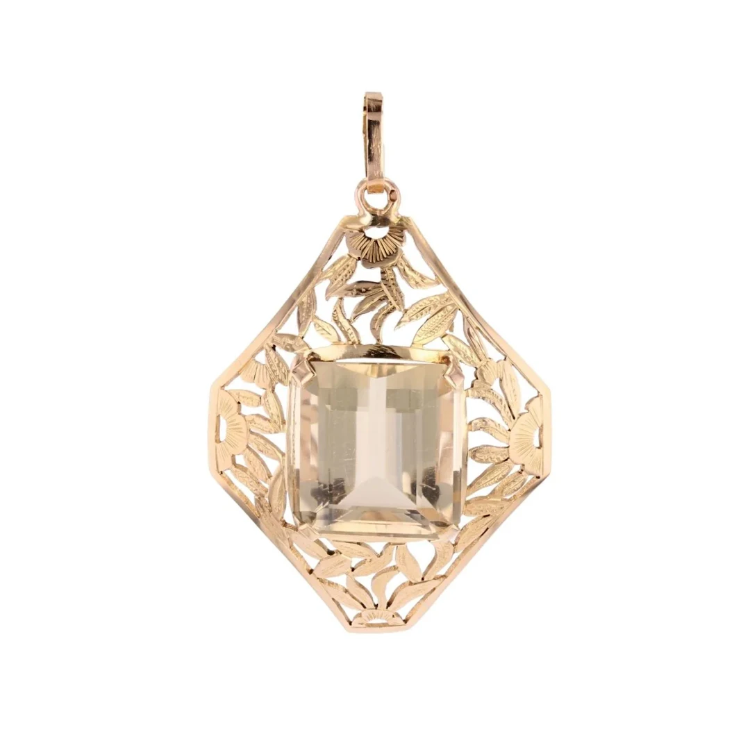 Rose gold and citrine pendant
