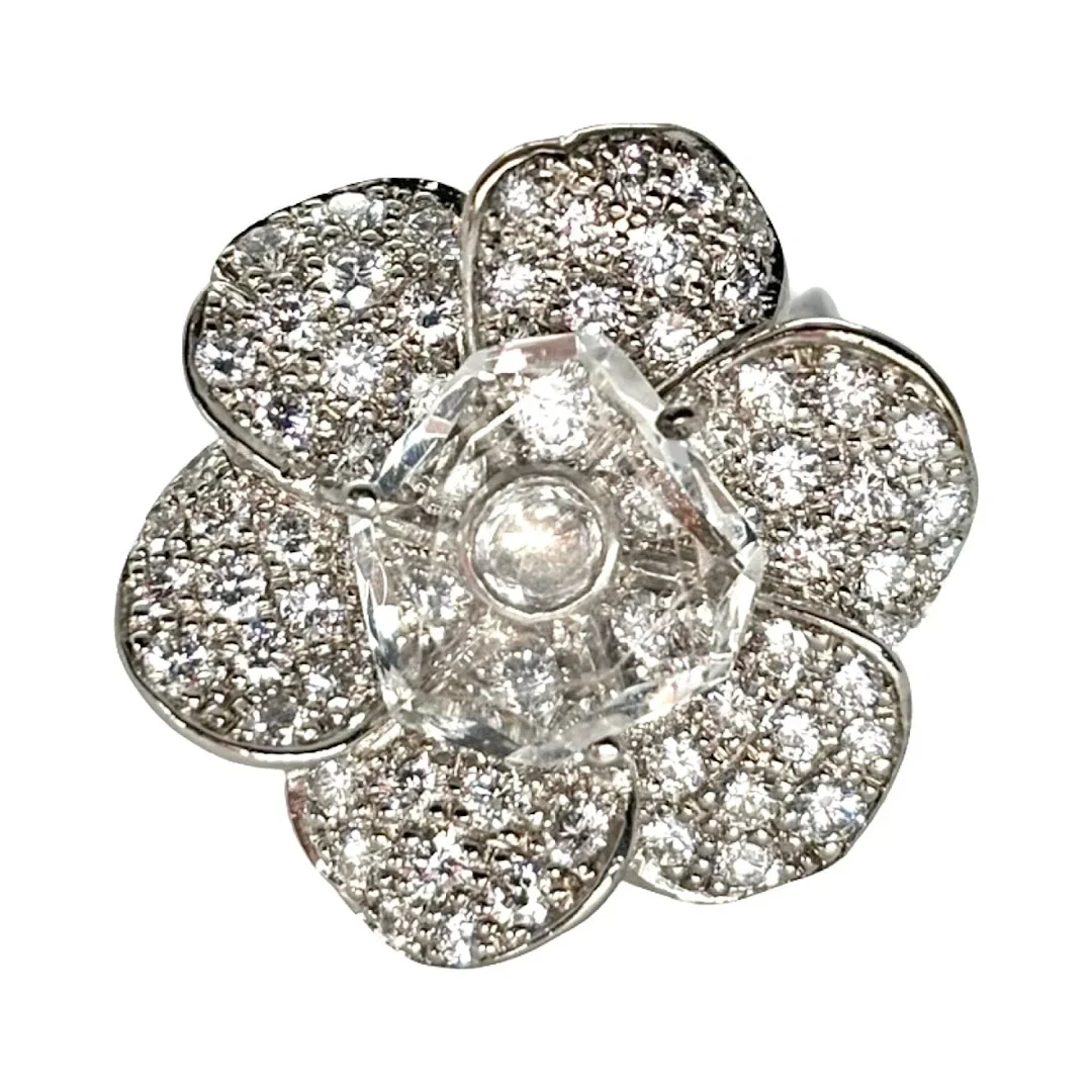 Ring Marguerite in white gold and diamonds