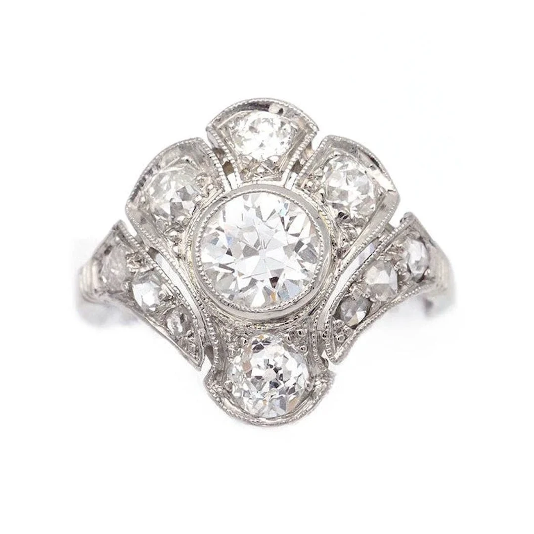 Bague en platine et diamants