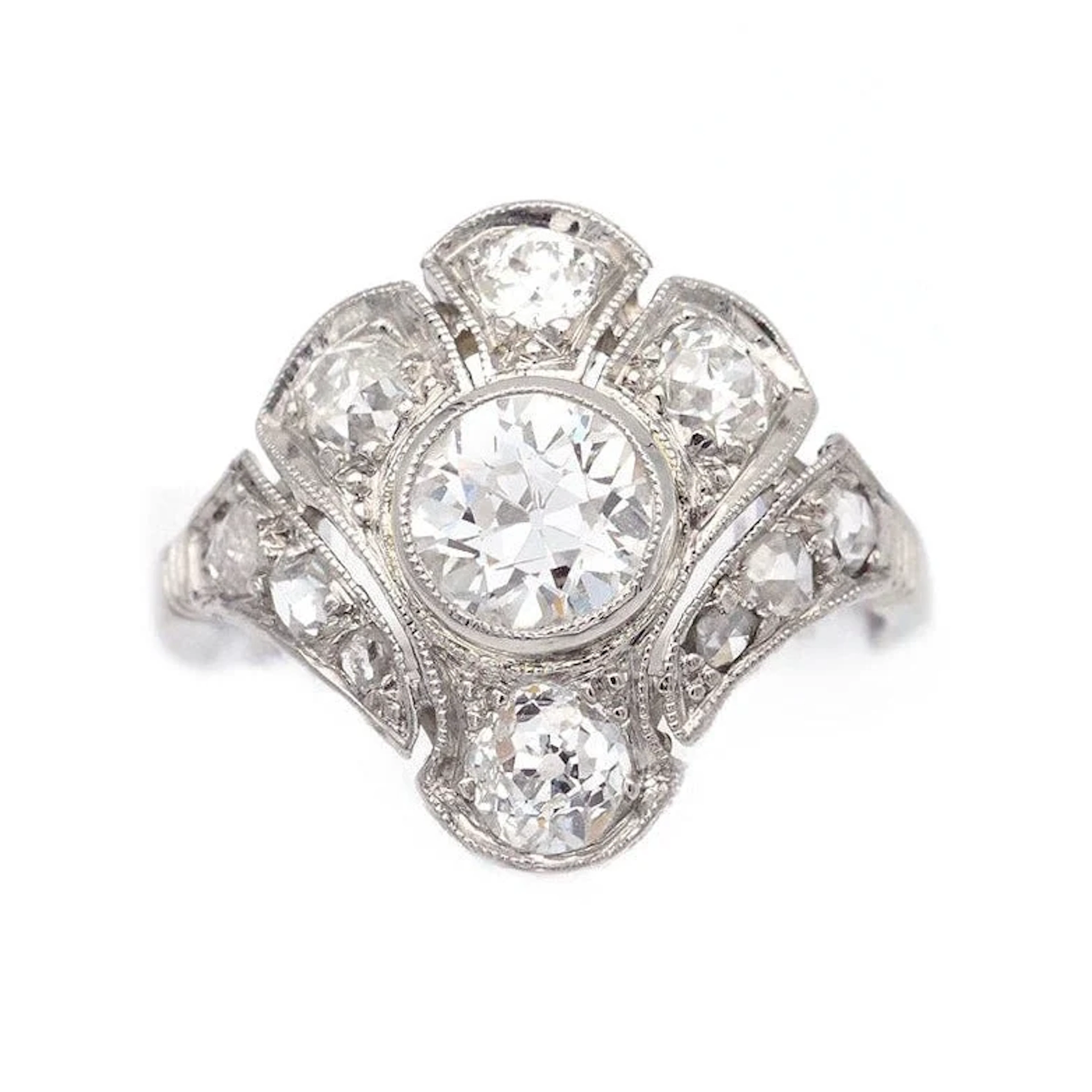 Bague en platine et diamants