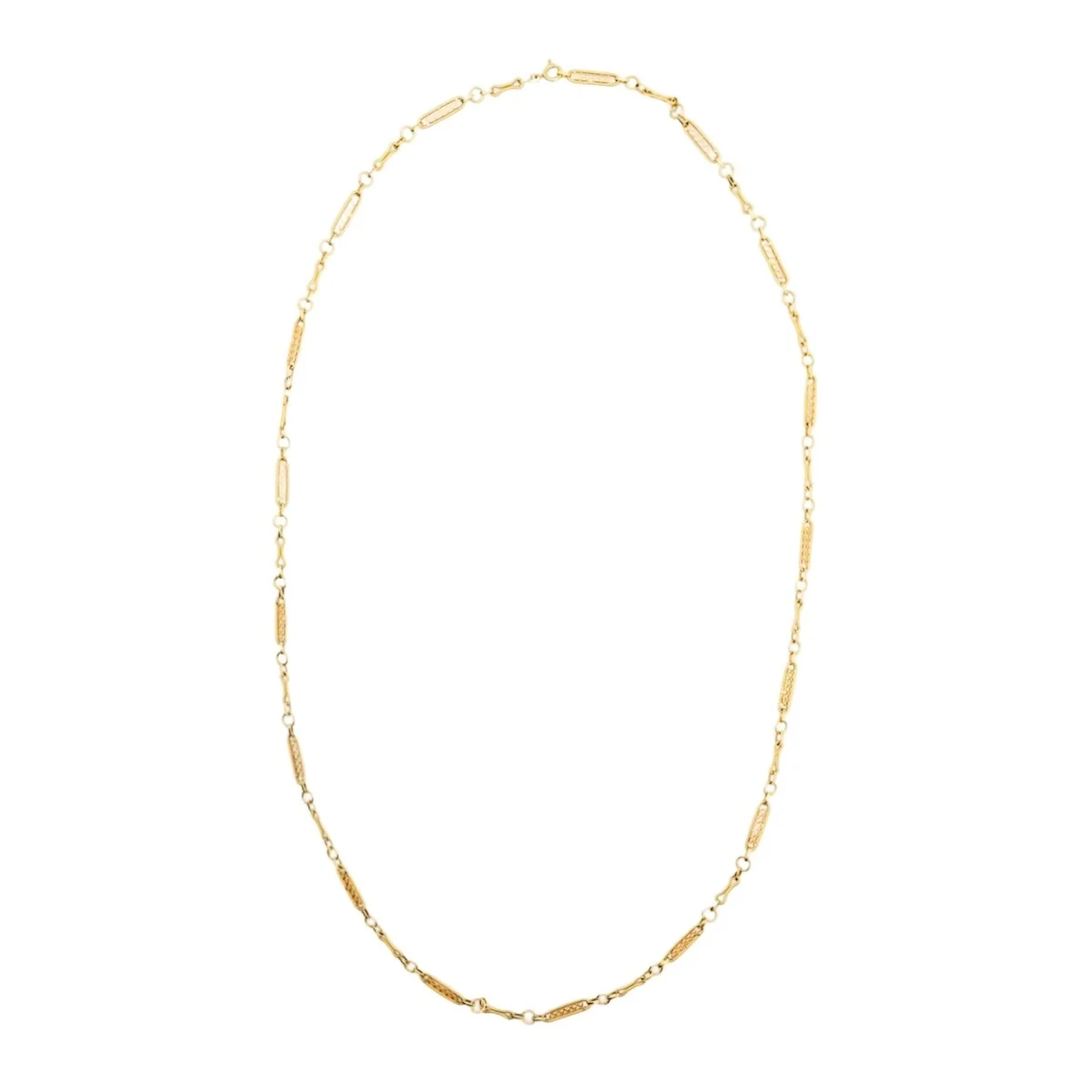 Necklace Long necklace in yellow gold filigree mesh