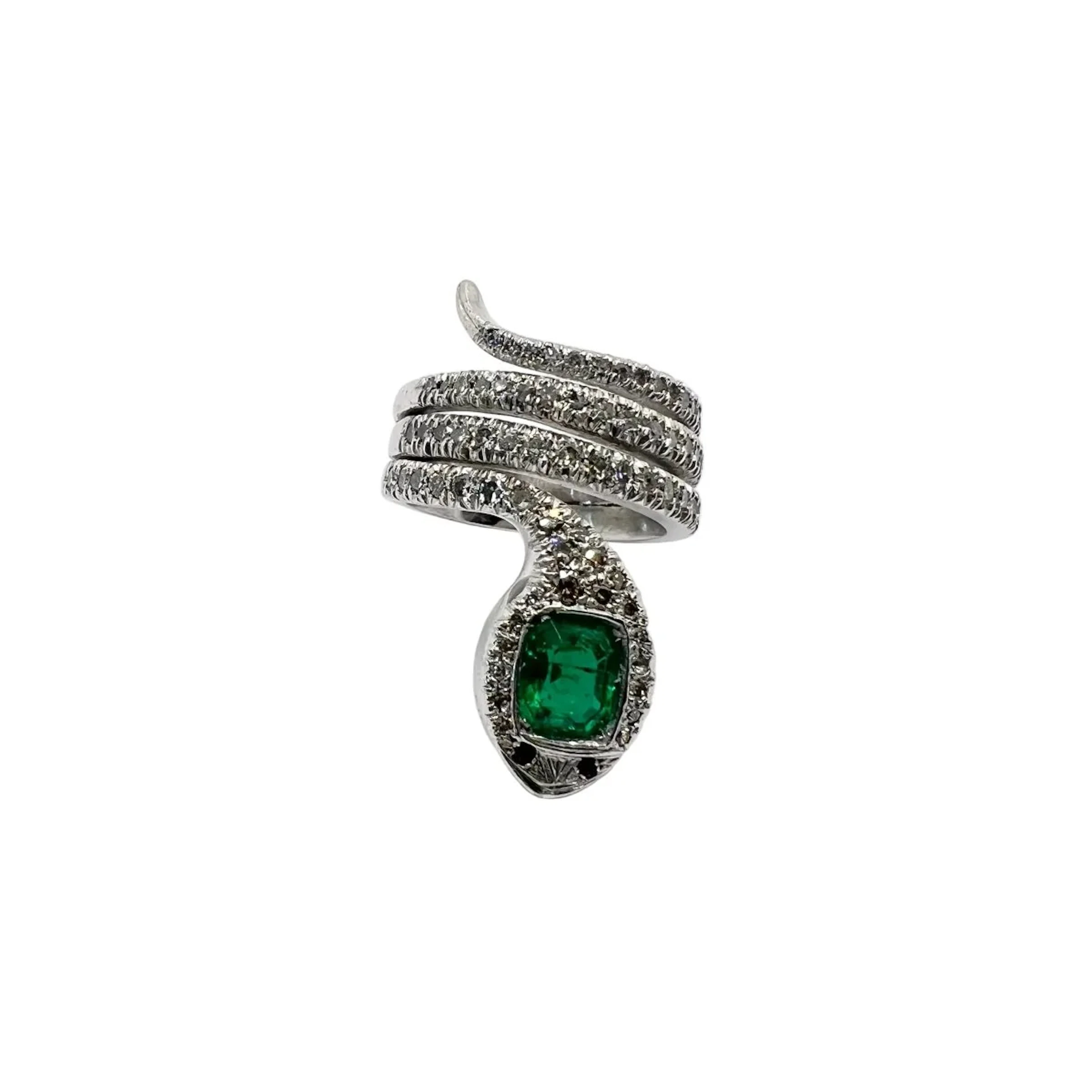 White gold, Ruby, Emerald and Diamond Pave Ring