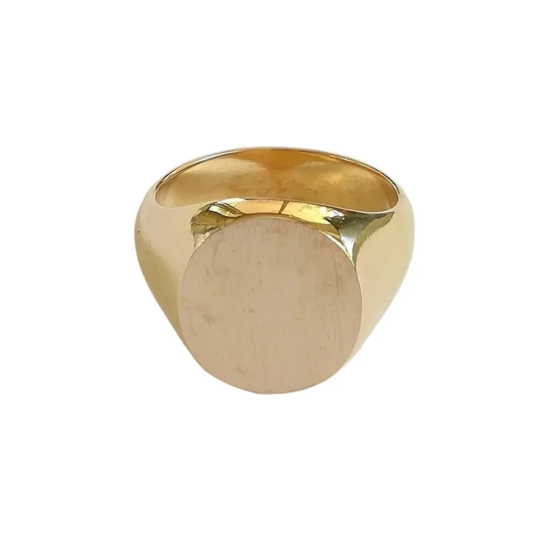 Yellow gold signet ring