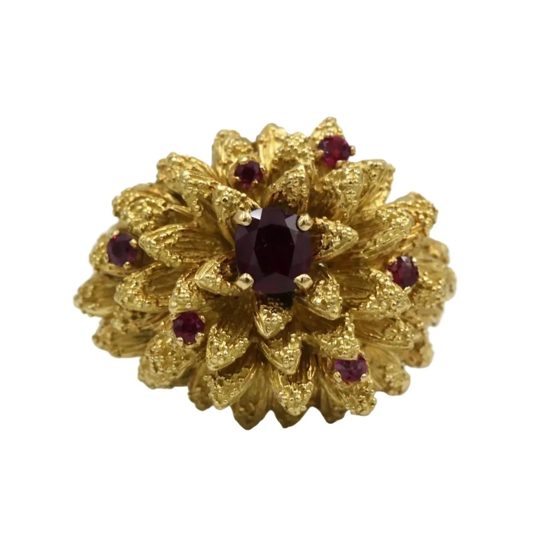 Yellow Gold and Ruby Cocktail Ring