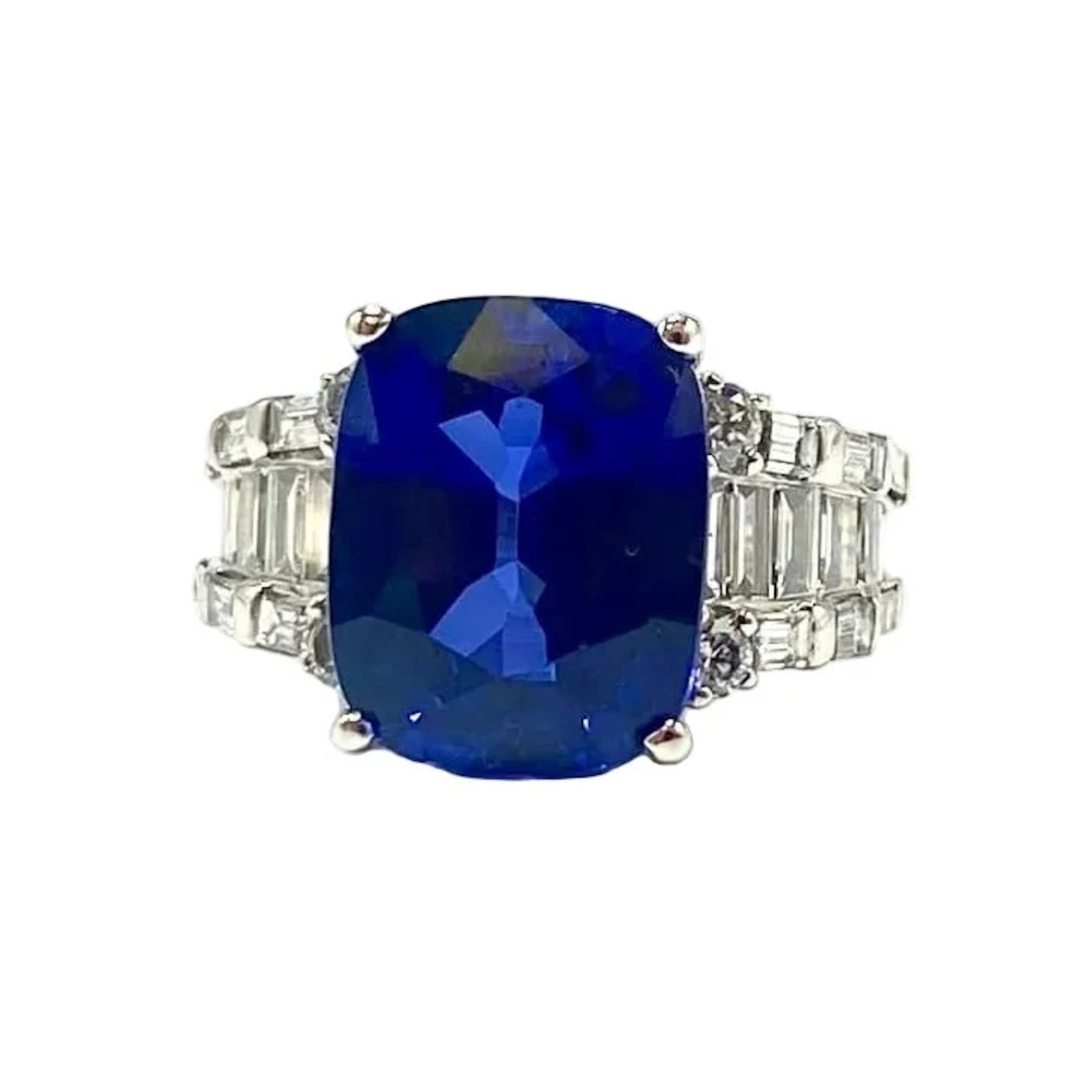 White Gold, Sapphire, and Diamond Ring