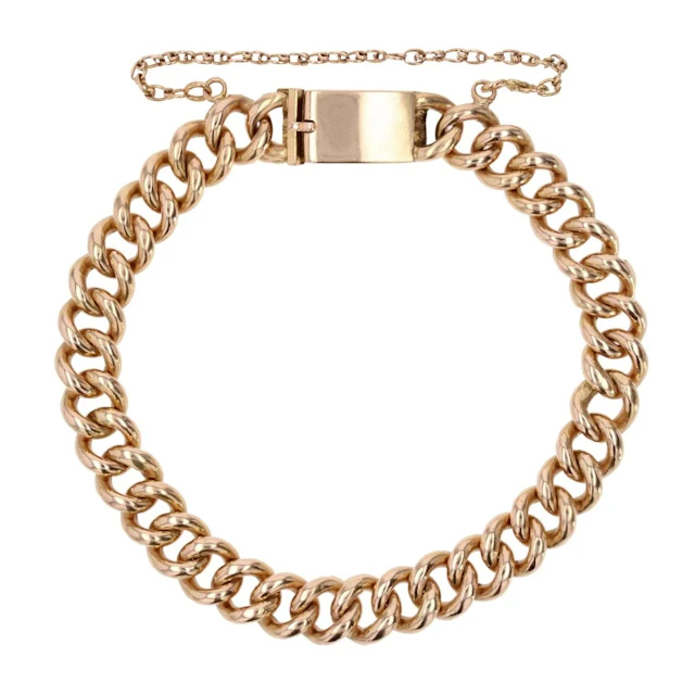 Bracelet VINTAGE Gourmette maille massive en or jaune