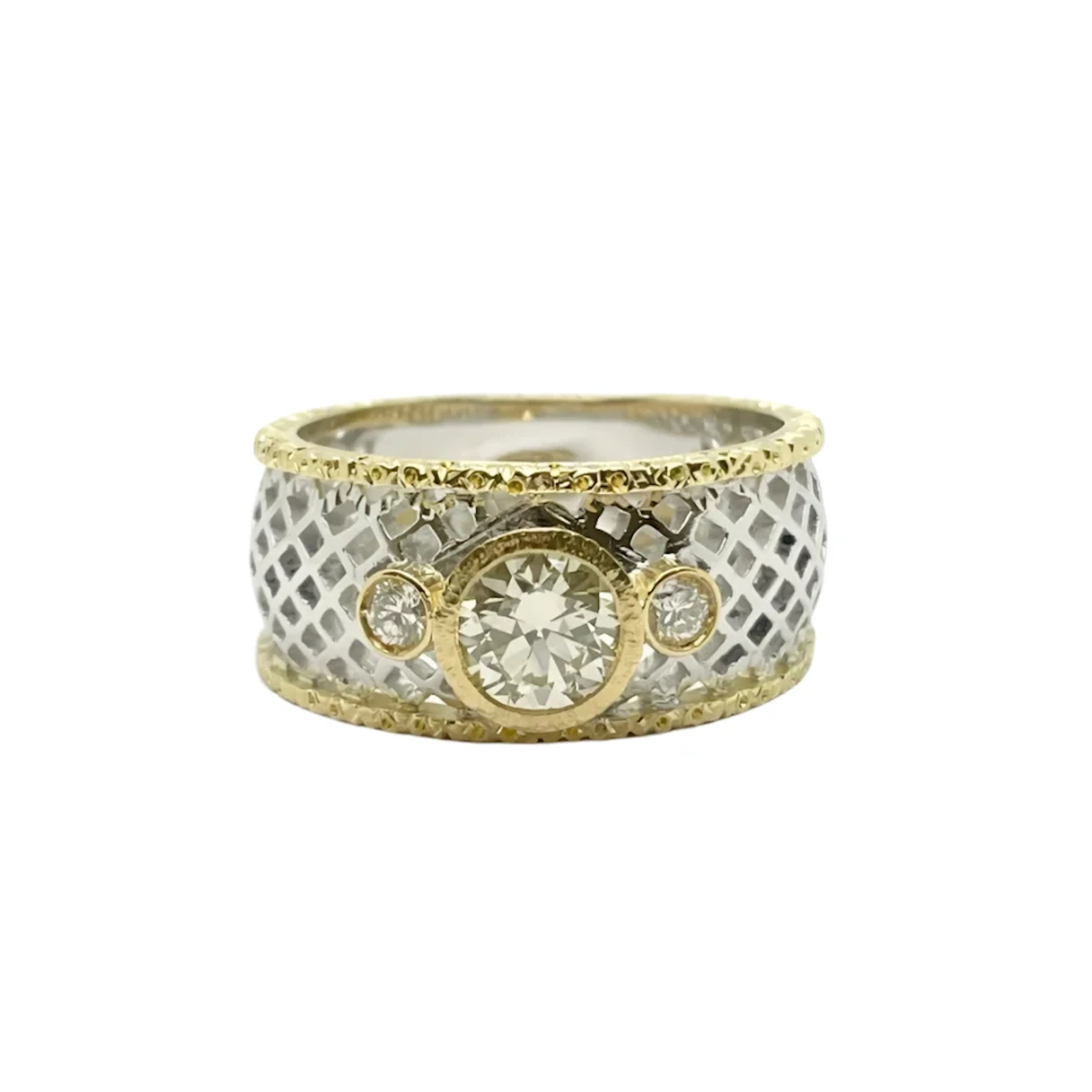 Bague Bandeau en or jaune et diamants