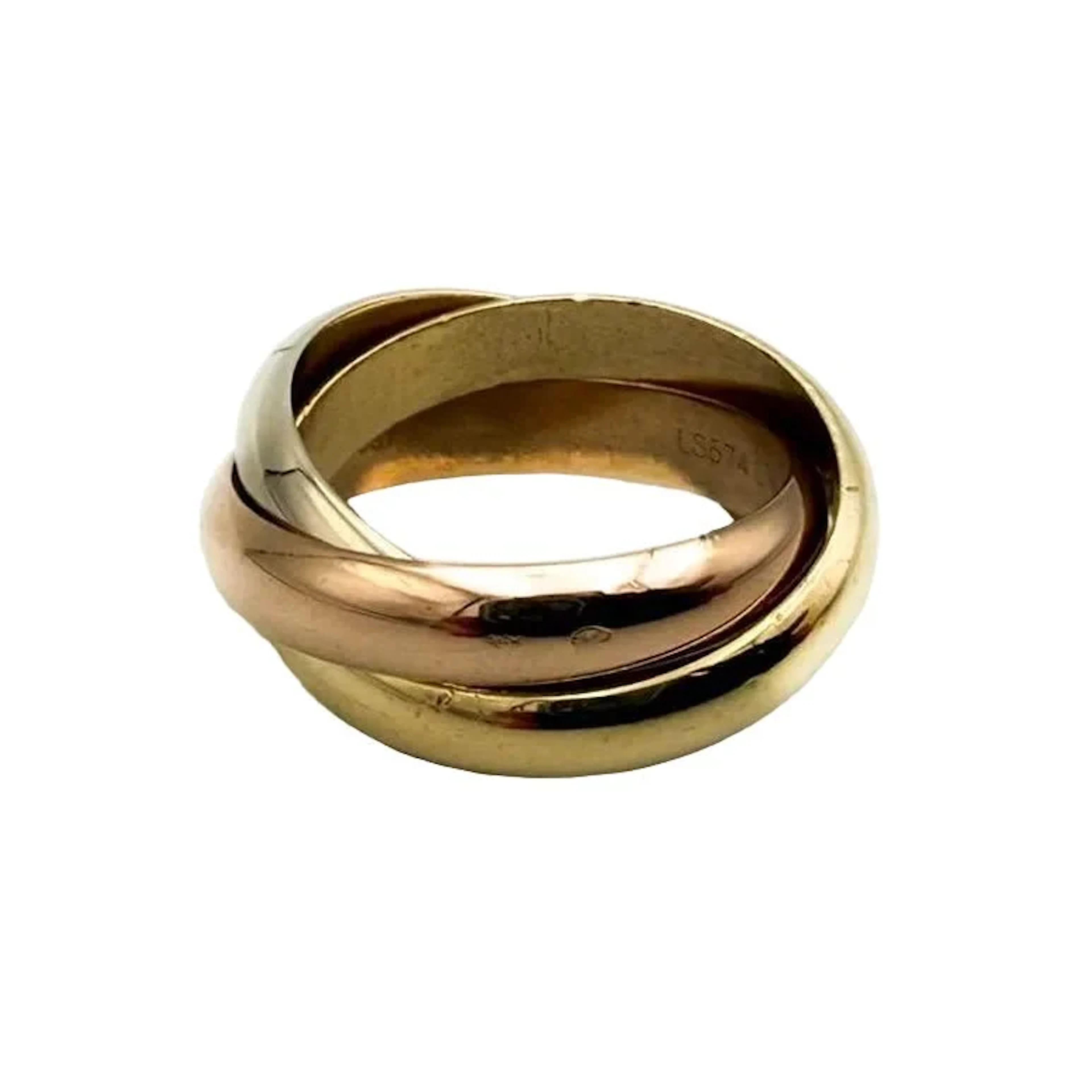 CARTIER "Trinity" GM Wedding band in white gold, yellow gold, and rose gold