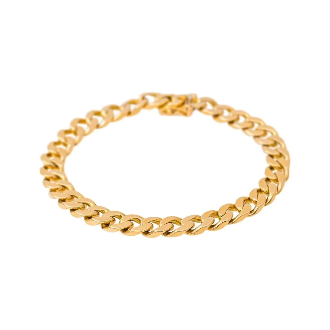 Yellow Gold Curb Chain Bracelet