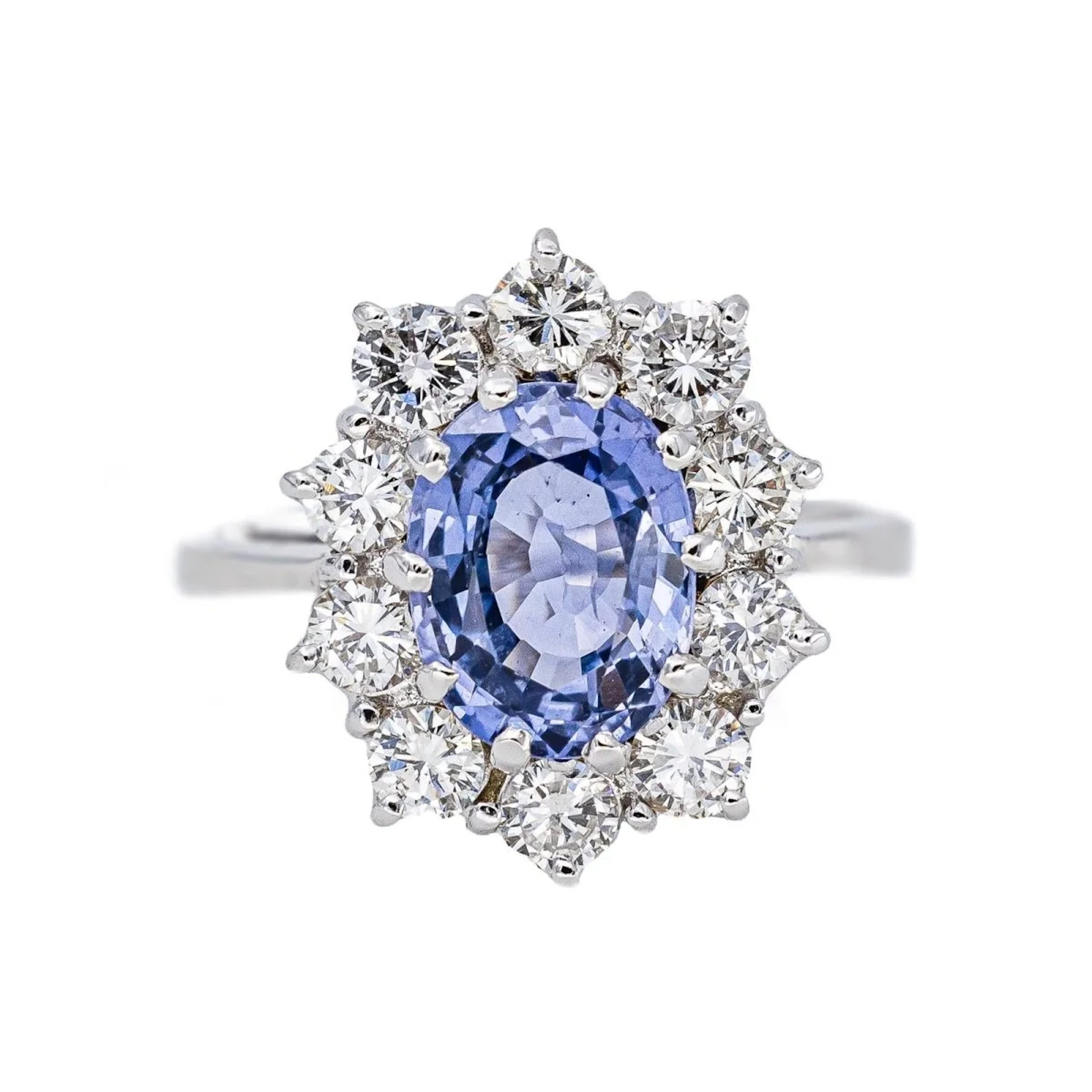 Pompadour Ring in White gold with Sapphire