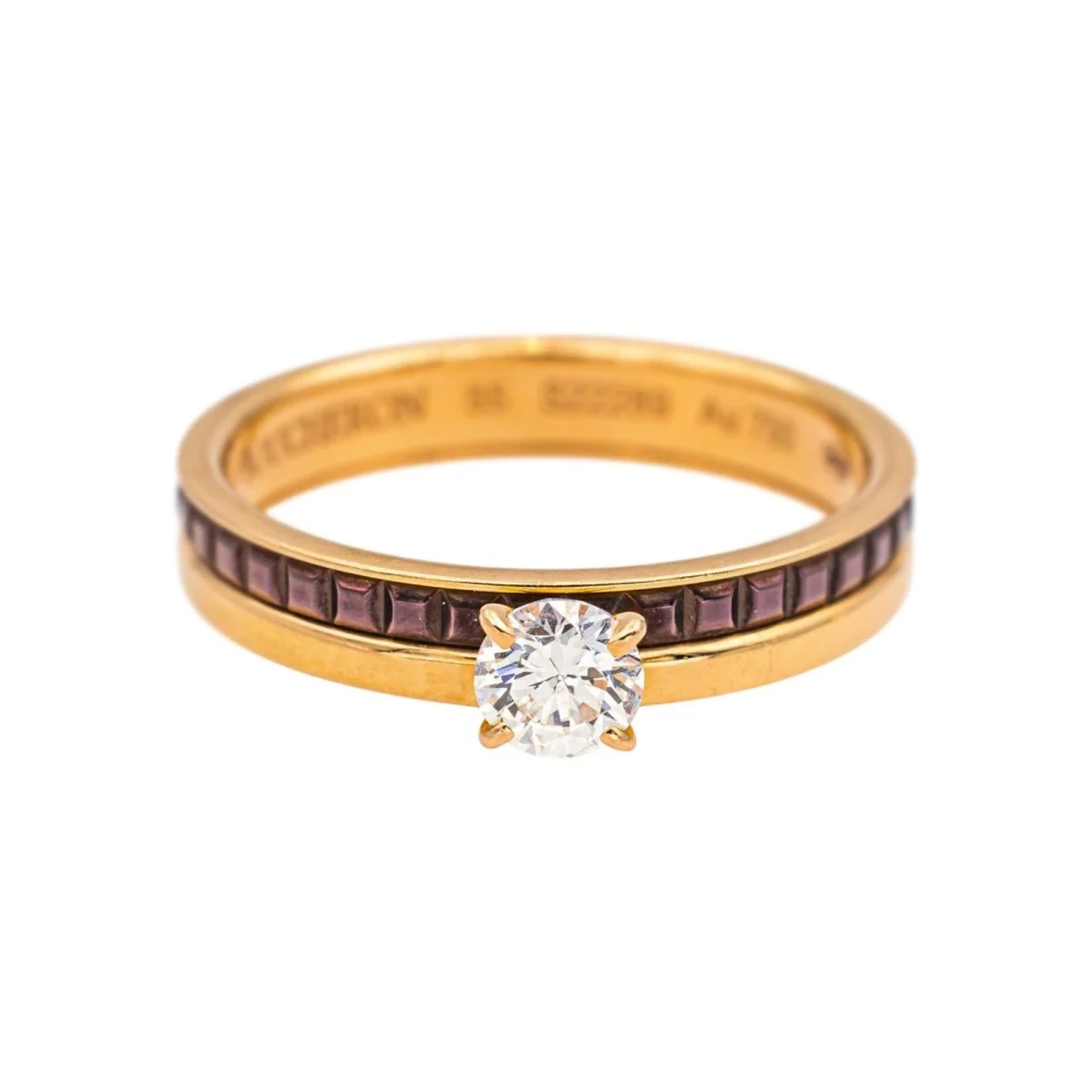BOUCHERON "Quatre Classique" Solitaire Ring in Yellow Gold, Rose Gold
