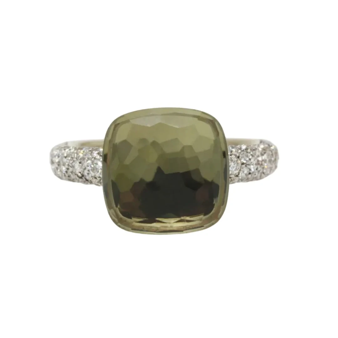 POMELLATO "Nudo Classic" Solitaire Ring in white gold, rose gold