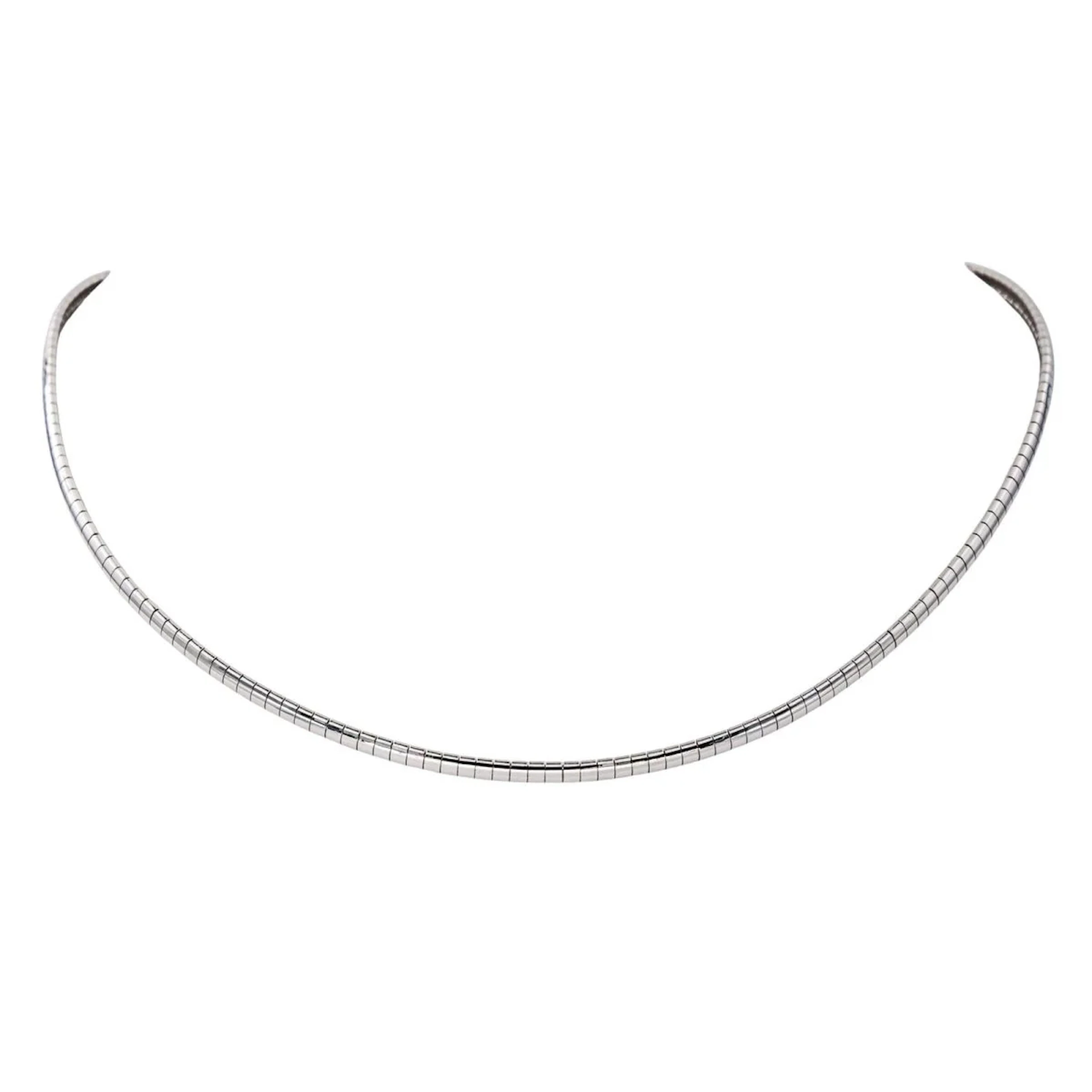 Necklace Mesh in white gold