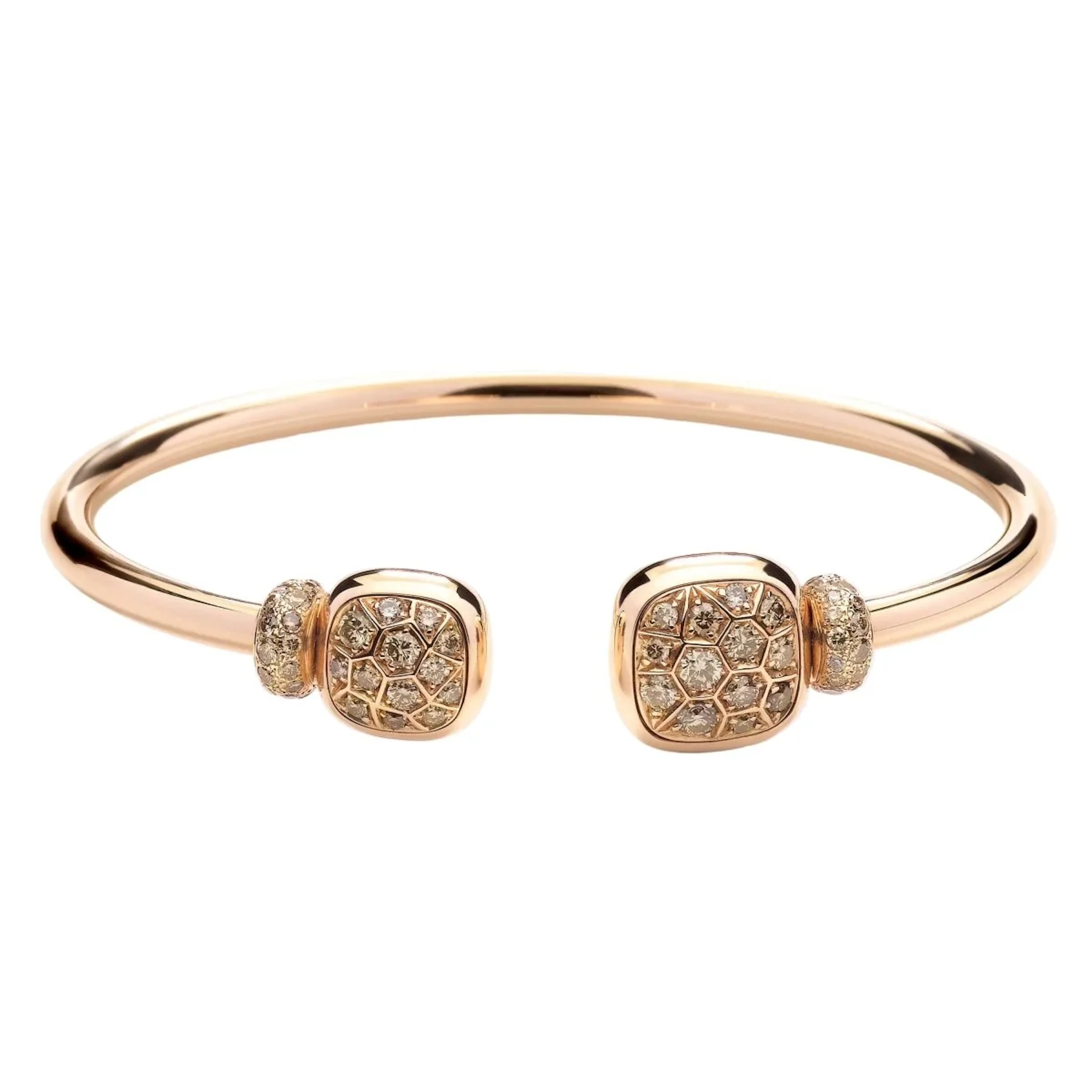 POMELLATO "Nudo" Cuff Bracelet in rose gold, topaz, and diamonds