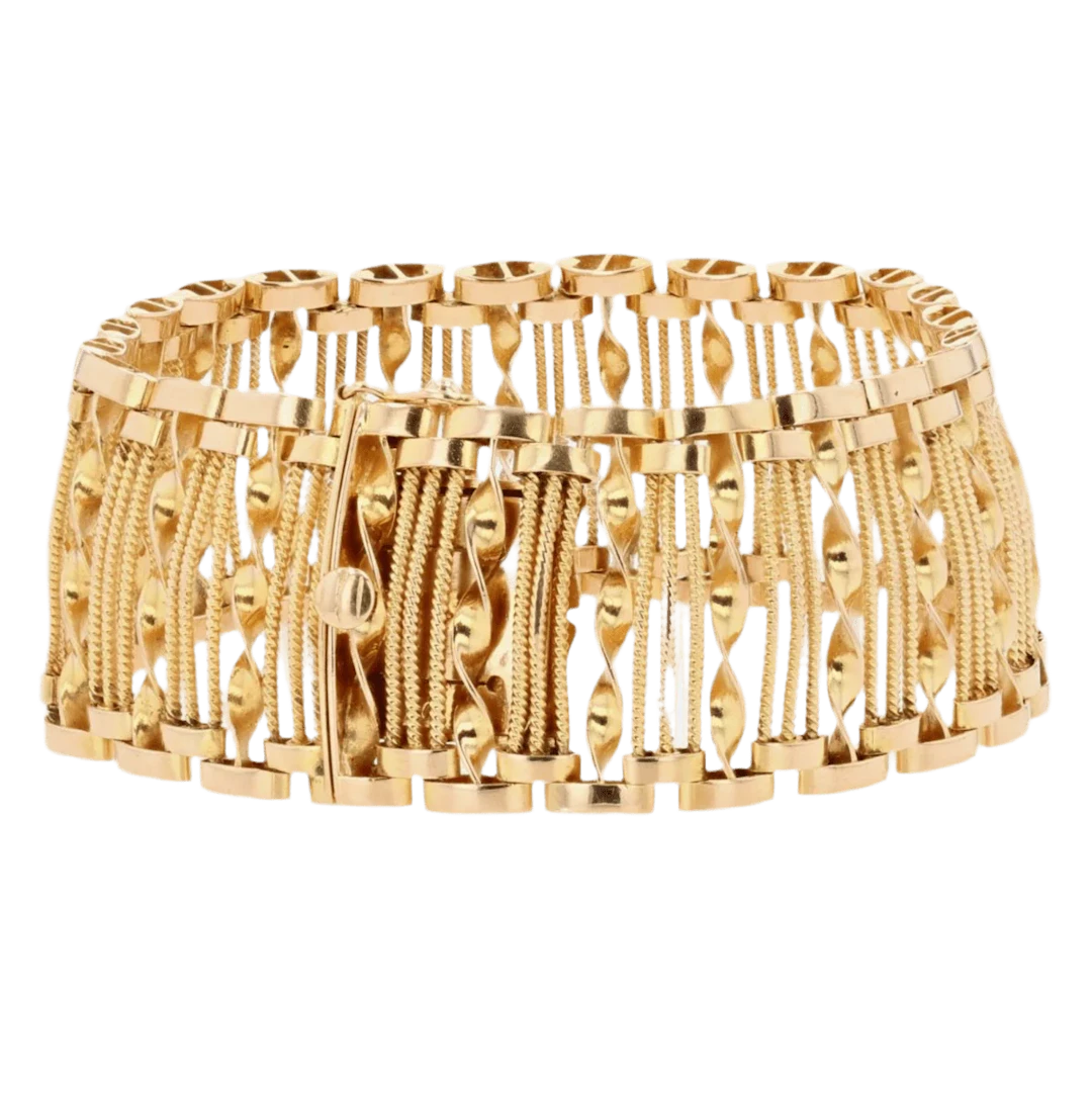 Flexible bracelet in yellow gold